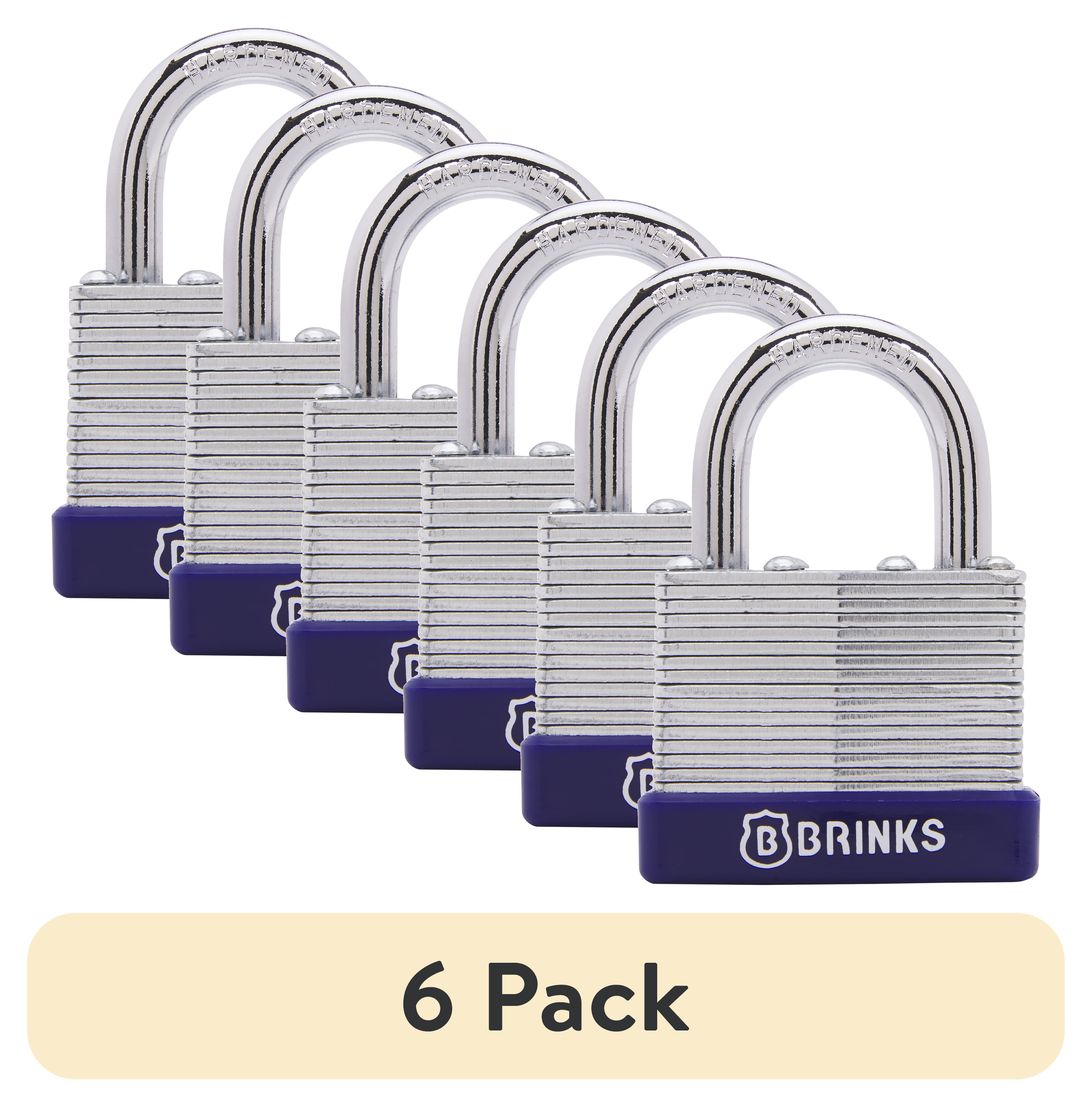 (6 pack) Brinks Laminated Steel 40mm Keyed Padlock with 7/8in Shackle