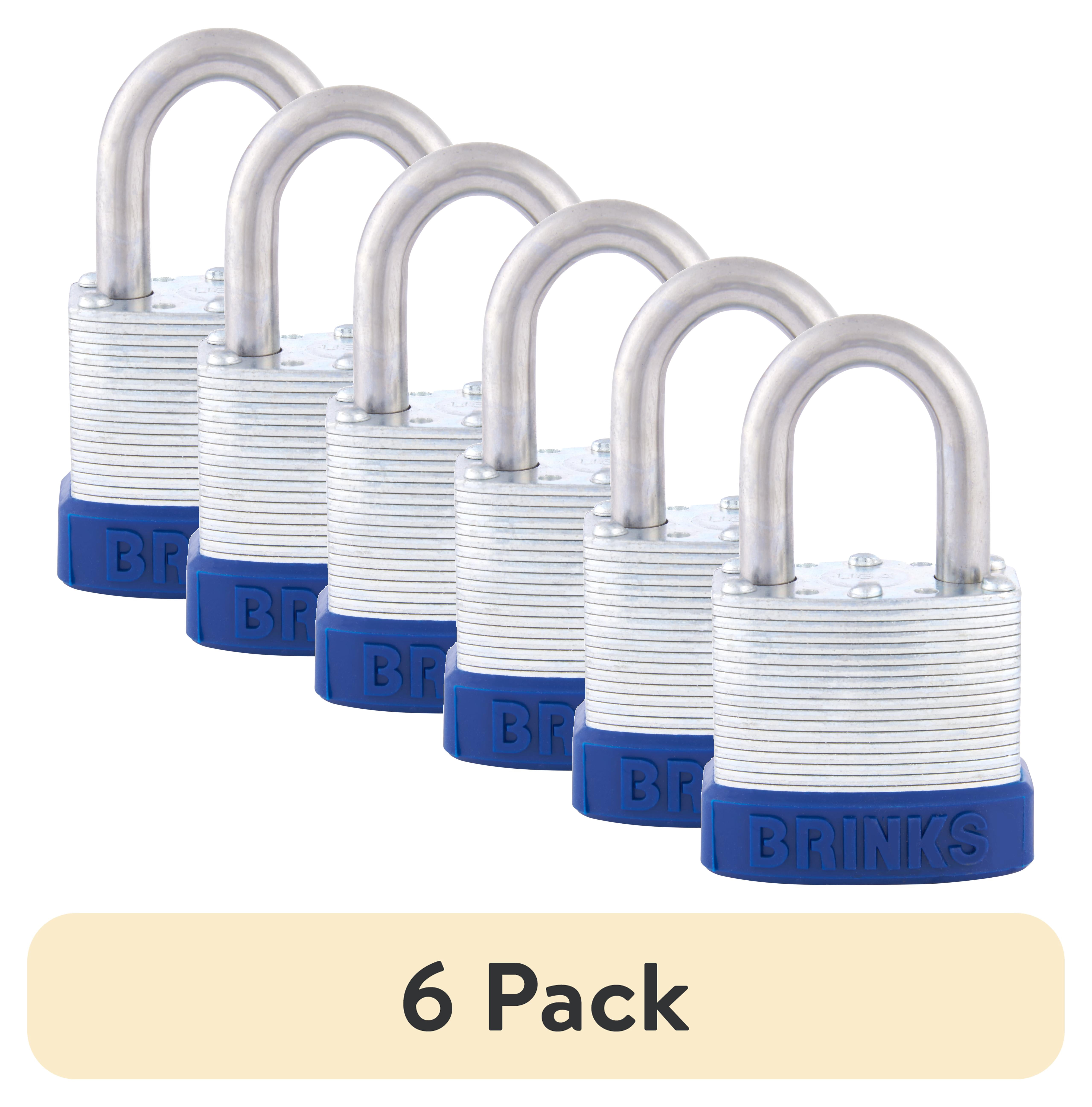 (6 pack) Brinks Laminated Steel 44mm Keyed Padlock with 1 1/8in Shackle