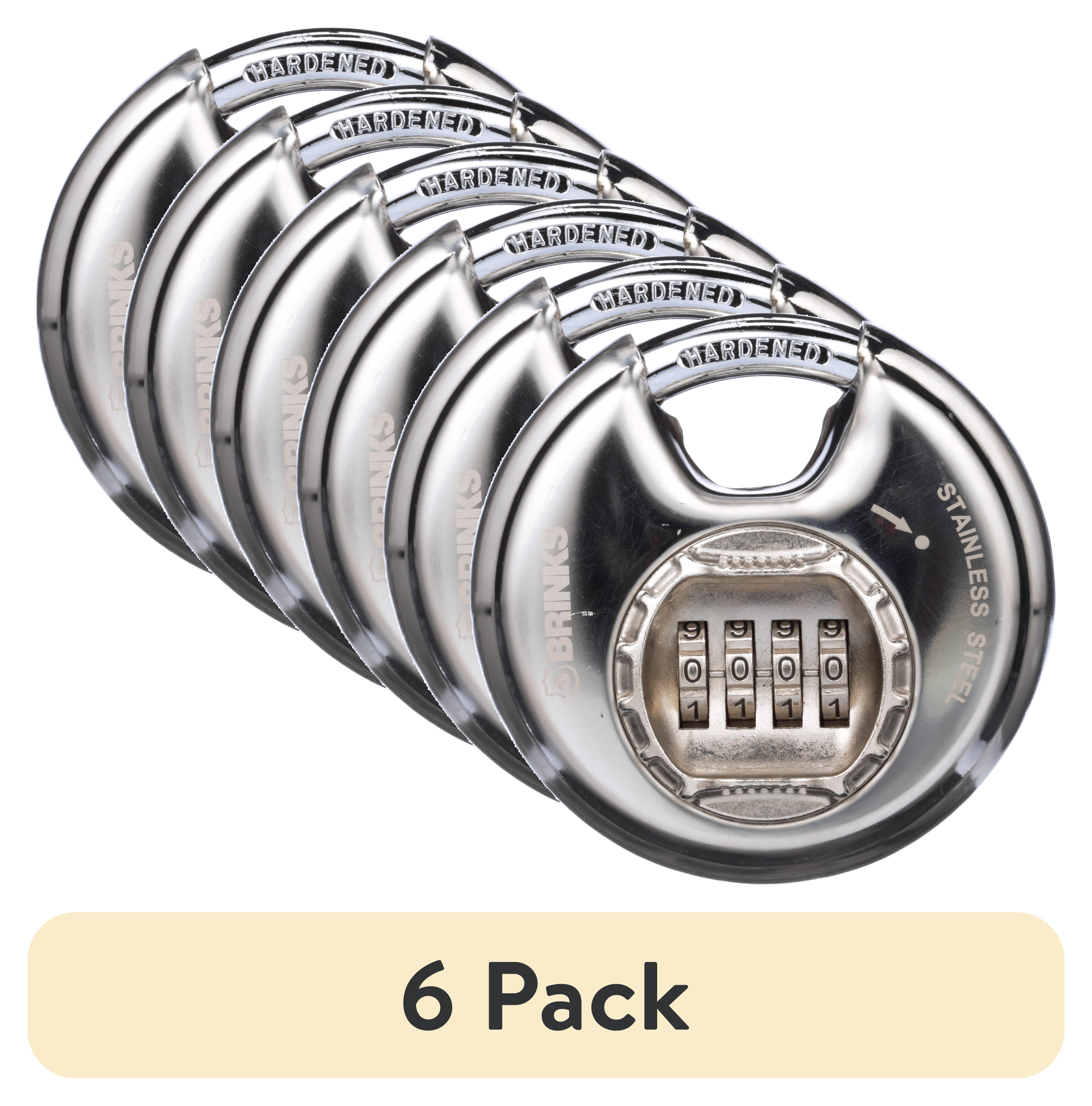 (6 pack) Brinks Stainless Steel 80mm Discuss Combination Padlock with 1/2in Shackle