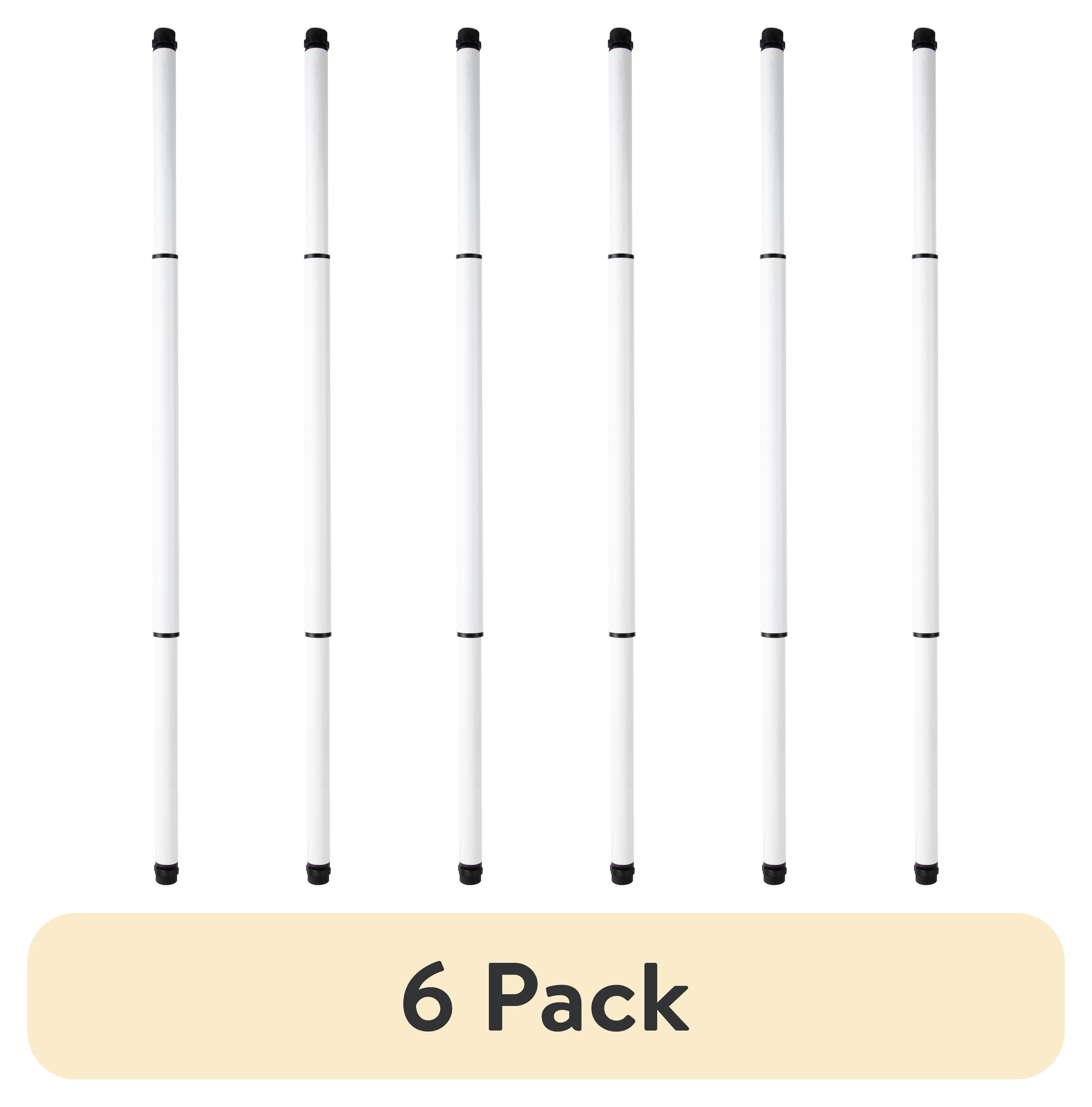 (6 pack) Brinks Steel Adjustable Window Security Bar with Brackets 15.5" to 34", White
