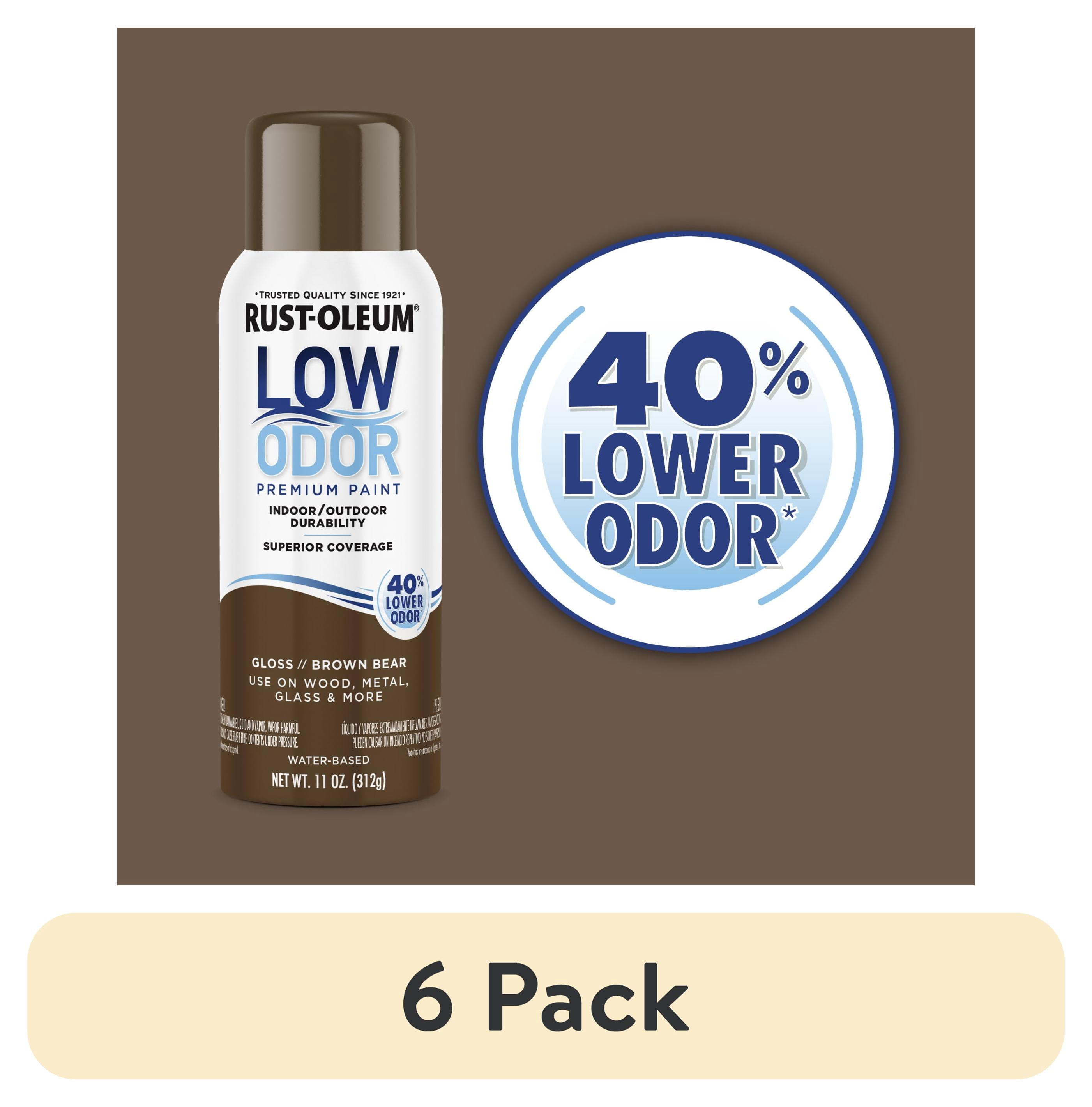 (6 pack) Brown Bear, Rust-Oleum Low Odor Premium Gloss Spray Paint-388276, 11 oz