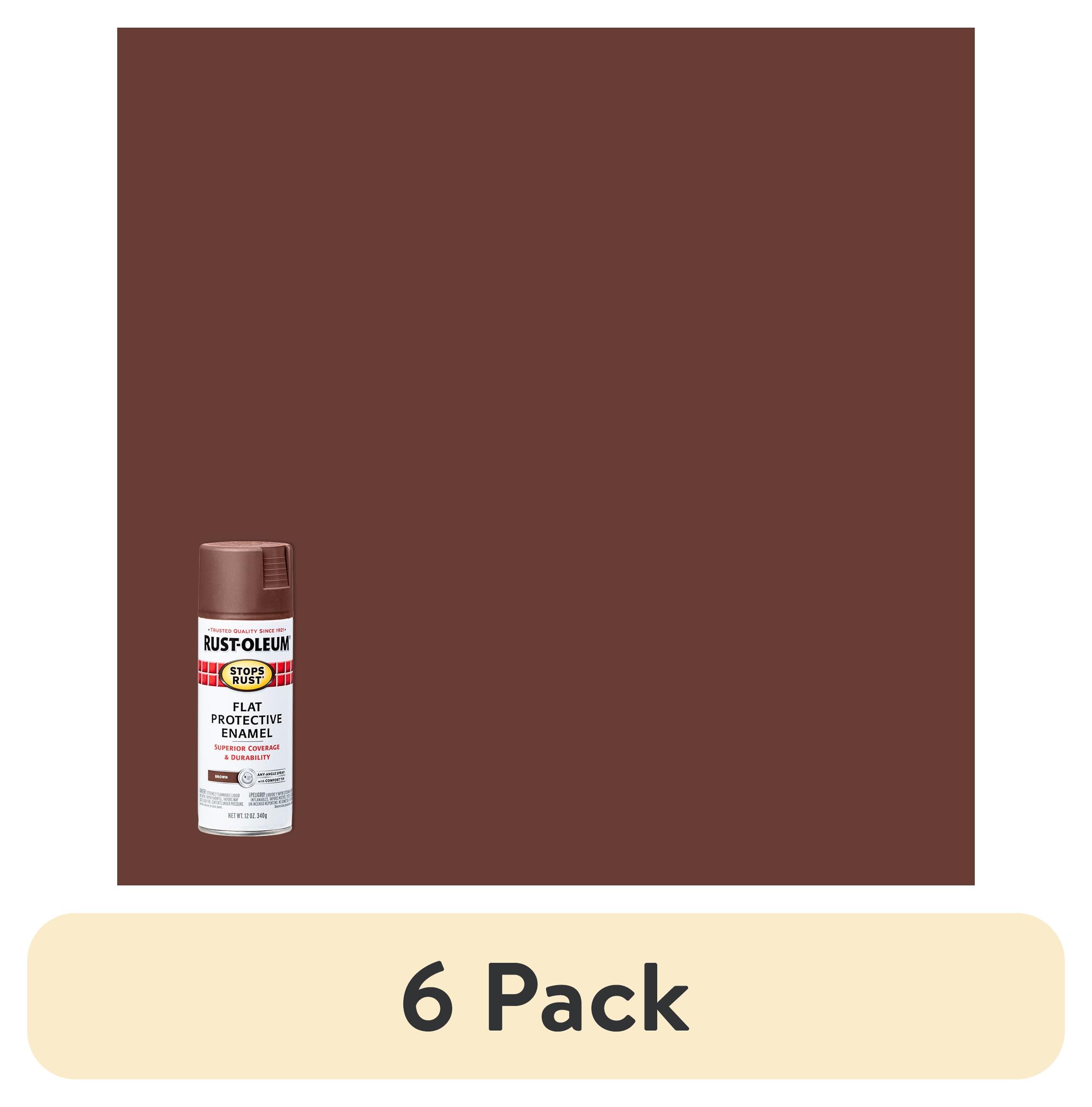 Rust Brown Paint (6 pack) Brown, Rust-Oleum Stops Rust Flat Protective Enamel Spray ...