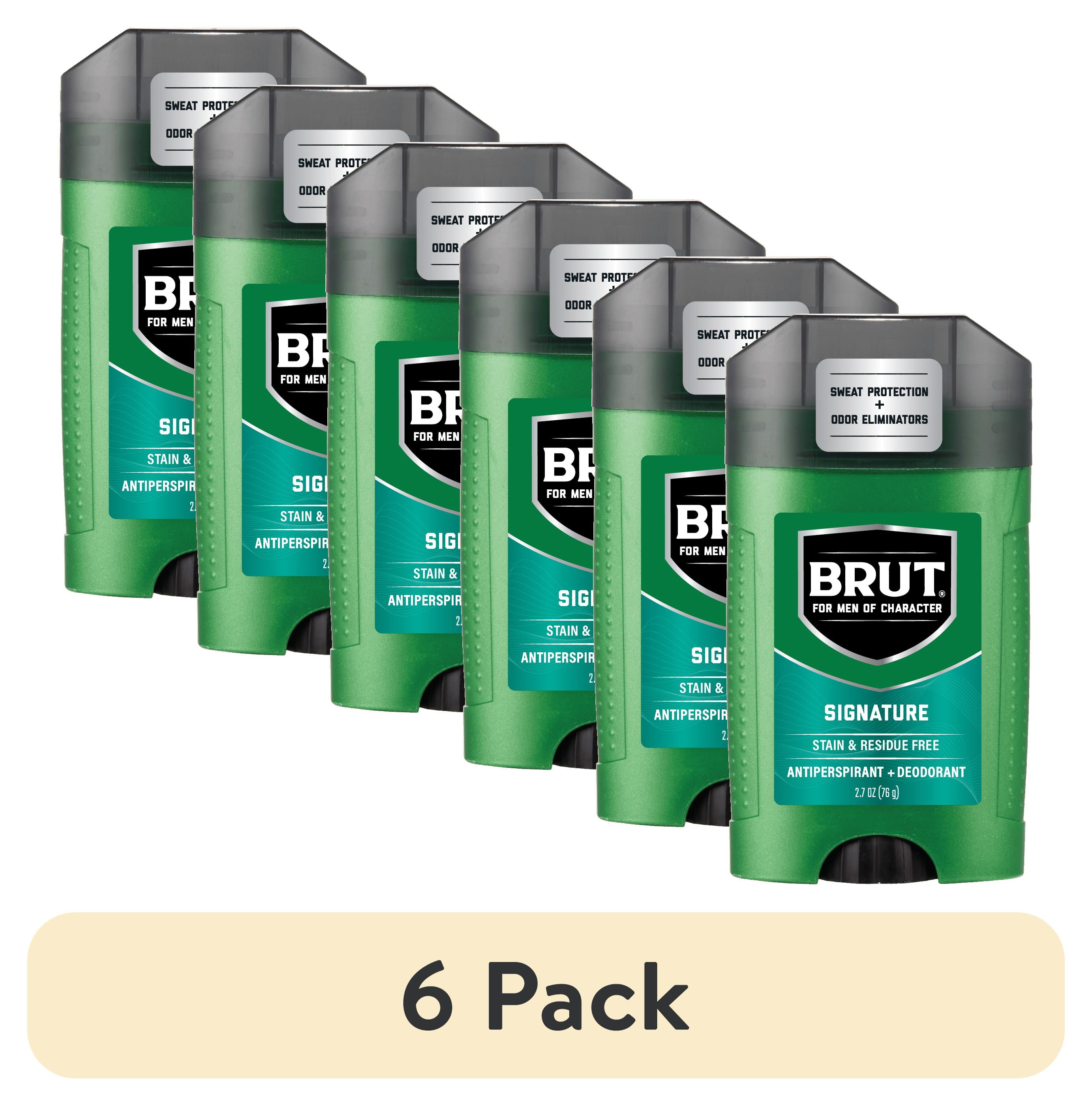 (6 pack) Brut Anti-Perspirant Deodorant, Signature Scent, for Men, 2.7 oz