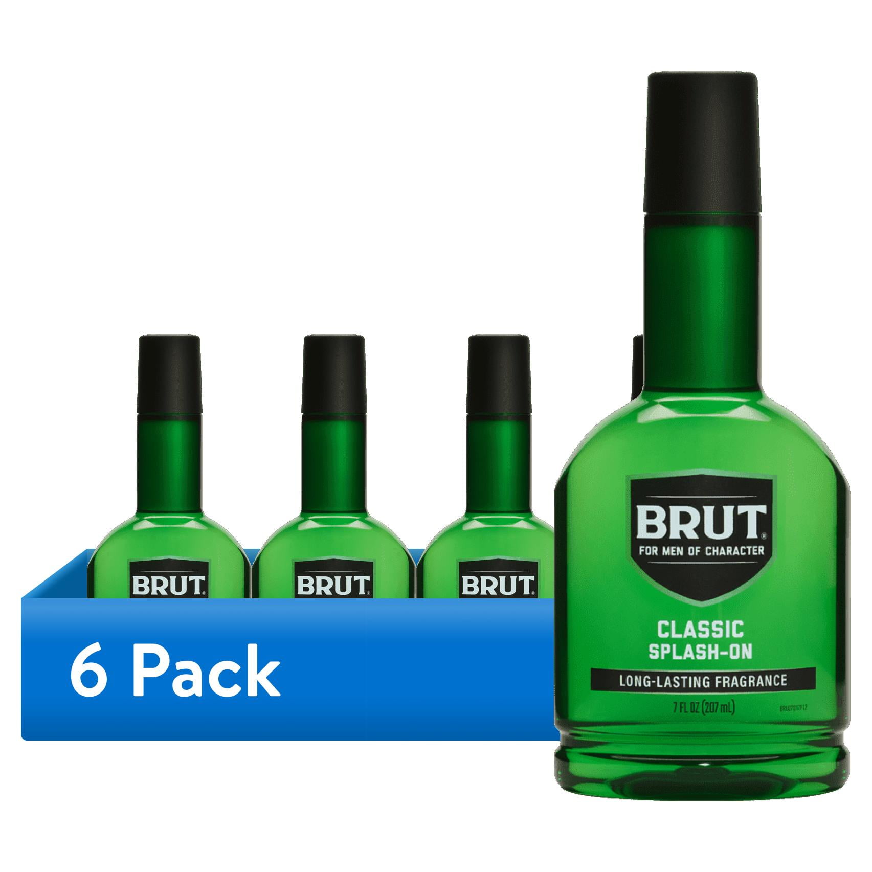(6 pack) Brut Classic Splash on, Wood & Citrus Scent, Cologne for Men, 7 oz
