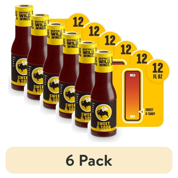 (6 pack) Buffalo Wild Wings Sweet & Sour Sauce, 12 fl. oz.