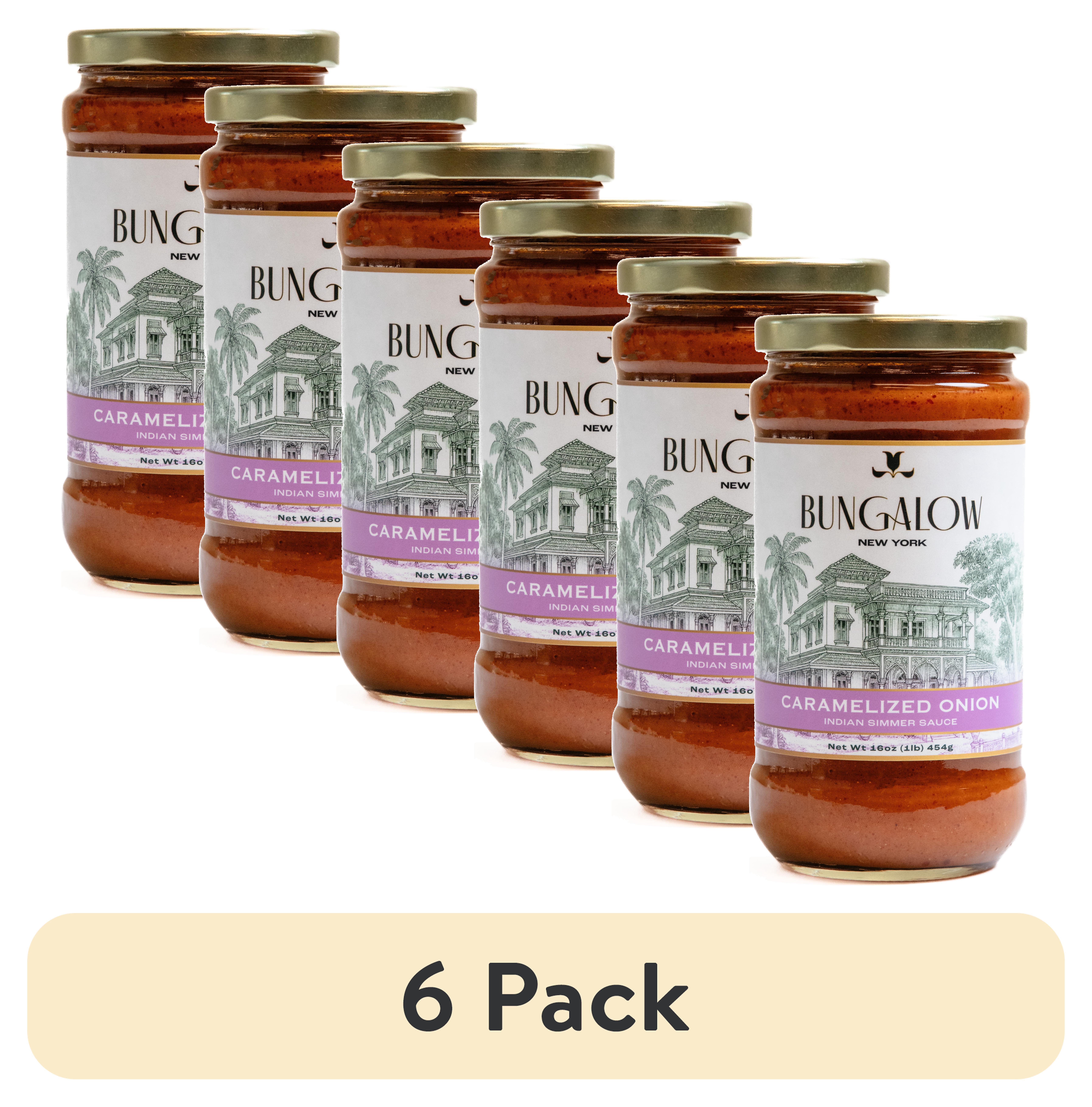 (6 pack) Bungalow Foods Caramelized Onion Indian Simmering Sauce, 16oz