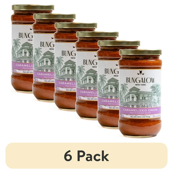 (6 pack) Bungalow Foods Caramelized Onion Indian Simmering Sauce, 16oz