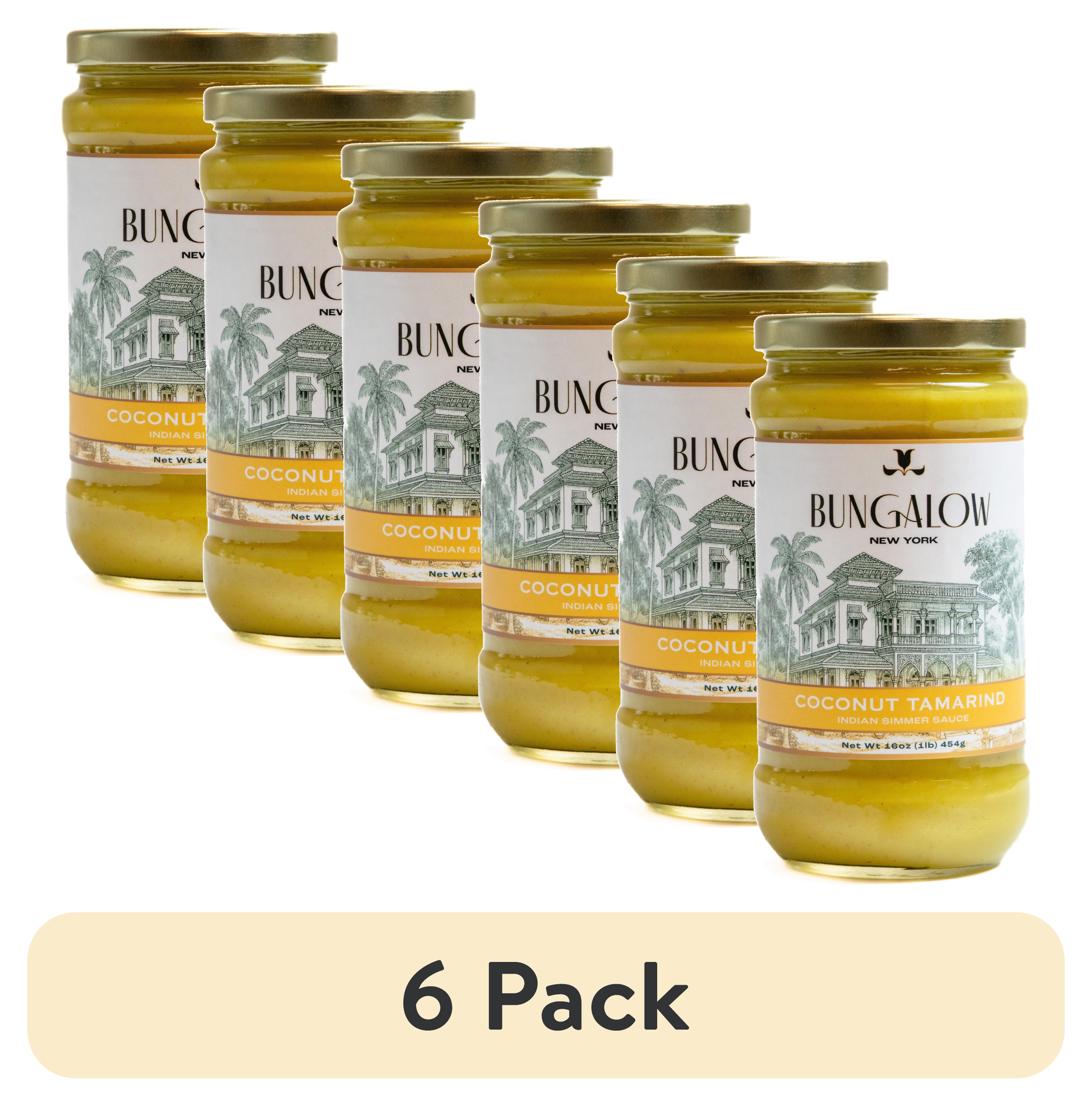 (6 pack) Bungalow Foods Coconut Tamarind Indian Simmering Sauce, 16 oz