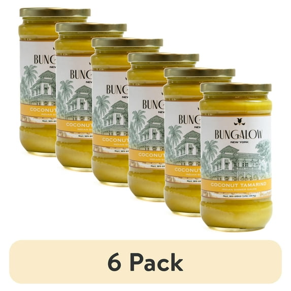 (6 pack) Bungalow Foods Coconut Tamarind Indian Simmering Sauce, 16 oz