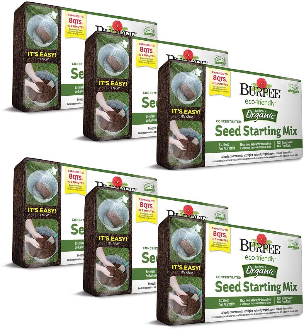 6-pack Burpee Organic Coir Seed Starting Mix - Potting Mix - 6 Pack, 8 ...