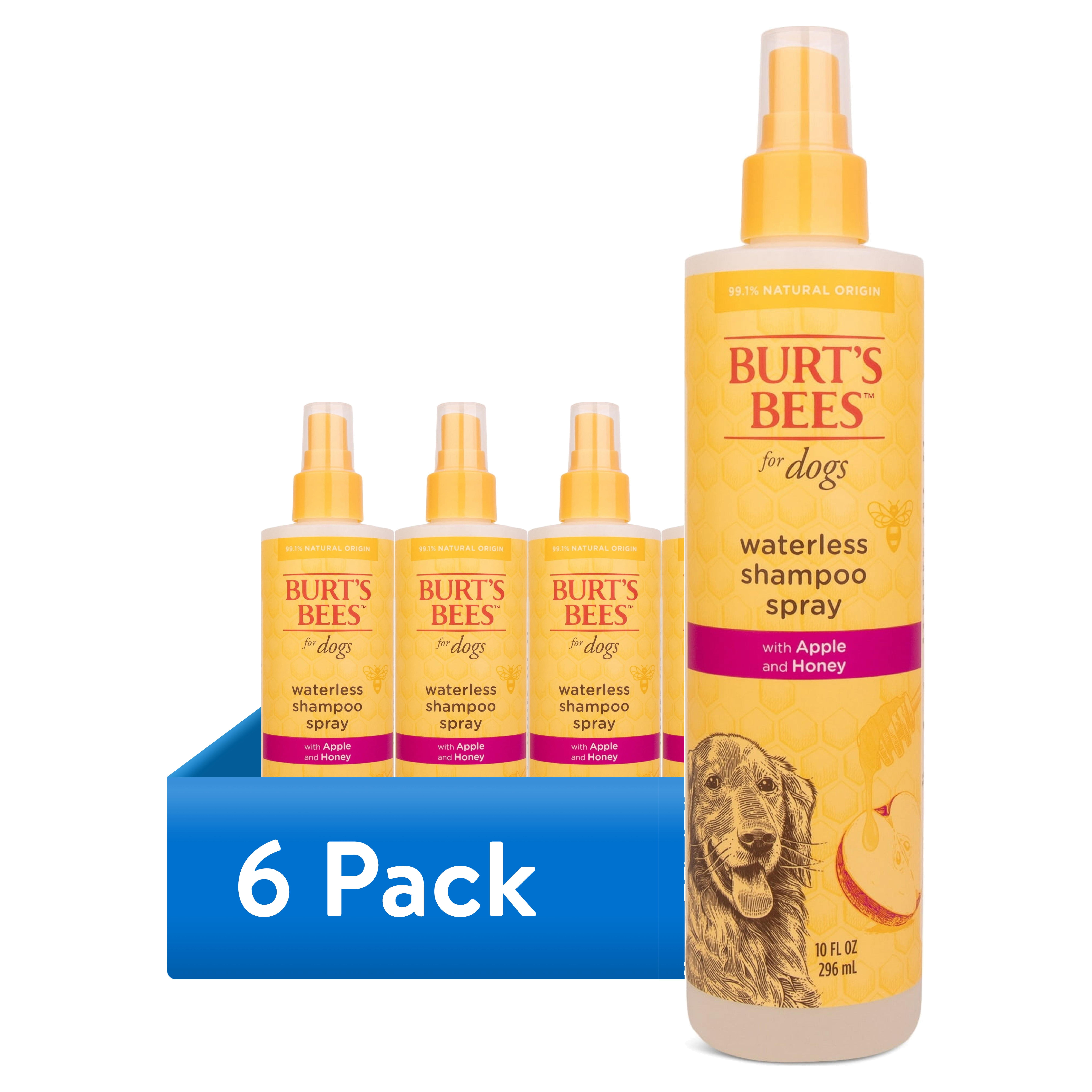 (6 pack) Burt's Bees for Dogs Natural Waterless Shampoo Spray with Apple and Honey | Dry Dog Shampoo for All Dogs and Puppies | Best Puppy and Dog Spray | Cruelty Free, Sulfate & Paraben Free, 10 Ounces