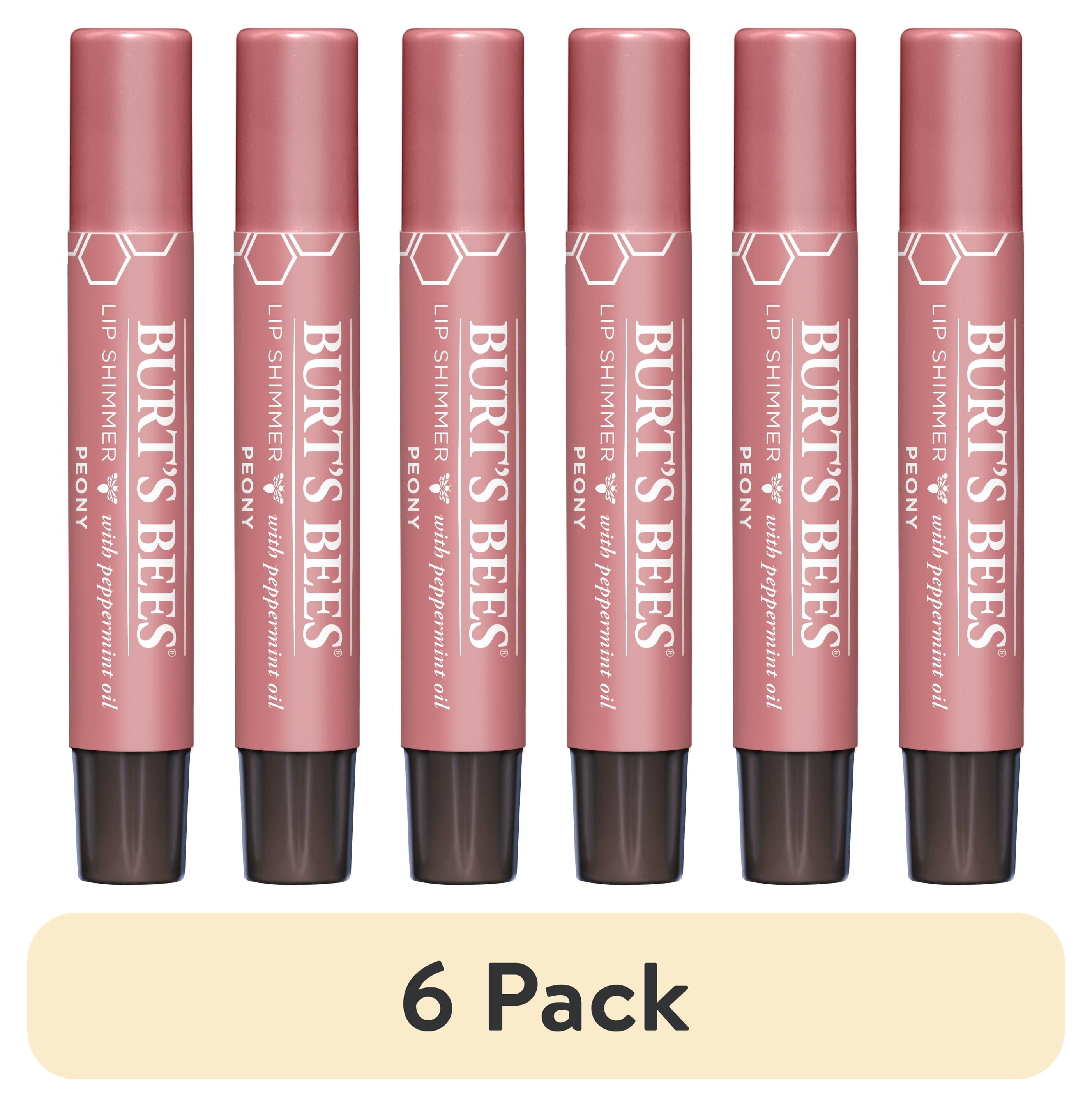 (6 pack) Burt's Bees Peony Lip Shimmer, 1-Pack, 0.09 oz.