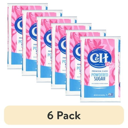 (6 pack) C&H Premium Cane Powdered Sugar, 2 lb