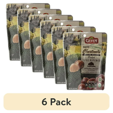 (6 pack) Gefen Organic Roasted Chestnuts, 5.2 oz