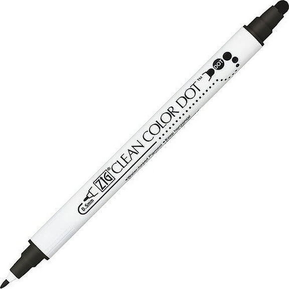 (6 pack) CLEAN COLOR DOT Pen - BLACK - by ZIG Kuretake  sold in 6s