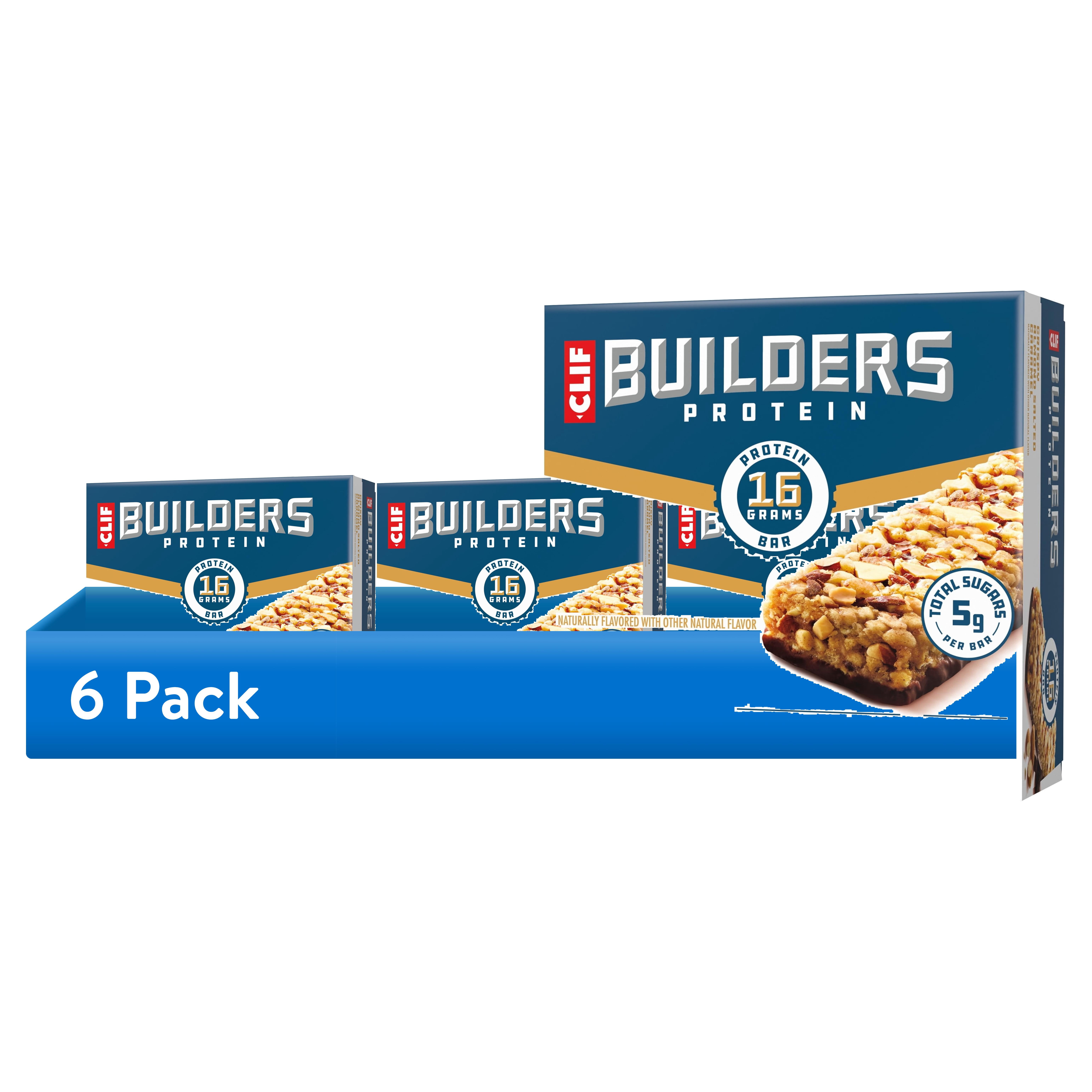 (6 pack) CLIF BUILDERS Protein Bars Crispy Almond Salted Caramel, Reduced Sugar, Gluten Free, 6ct