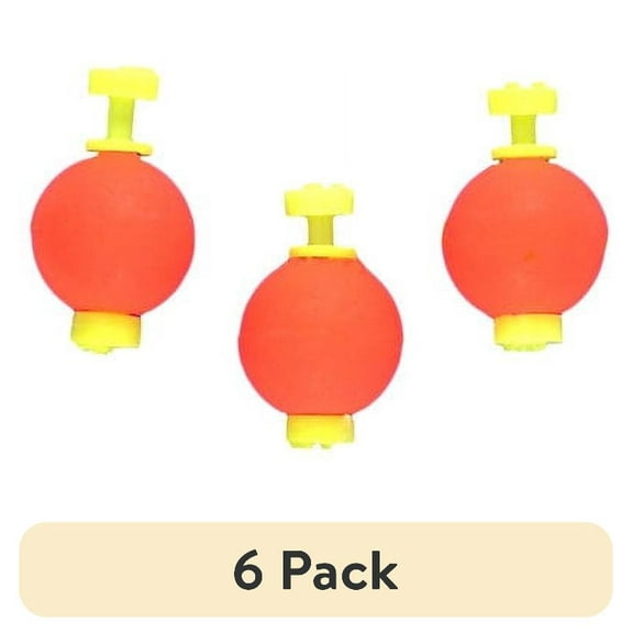 (6 pack) COMAL UnWeighted Round Snap-On Float, Assorted Colors, 0.75", 3pc