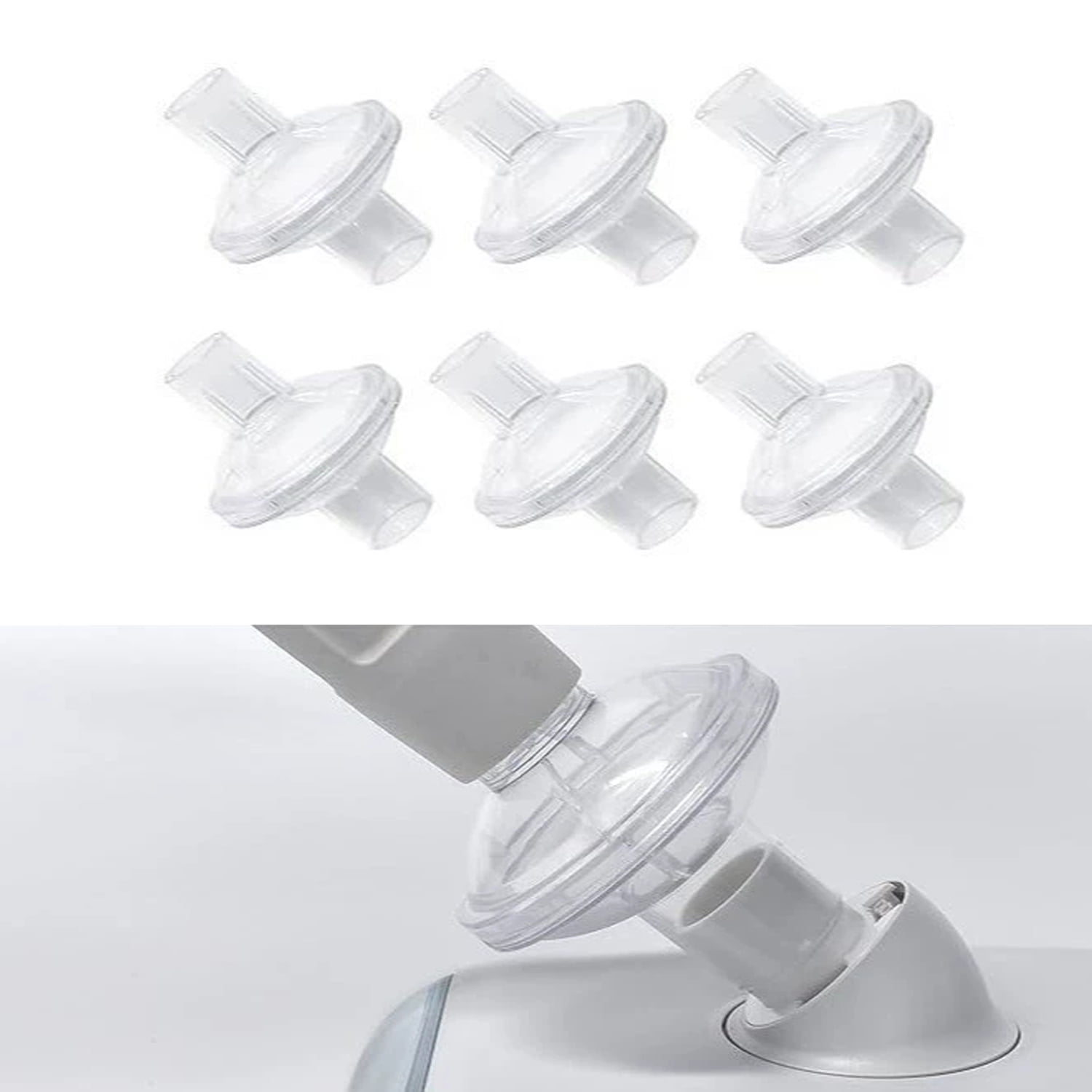 6-pack CPAP Inline Filter, Universal Inline CPAP Filter Compatible with BiPAP Machines ResMed,Dreamstation Standard, Any CACP Machine Size 22mm and 25mm Tube