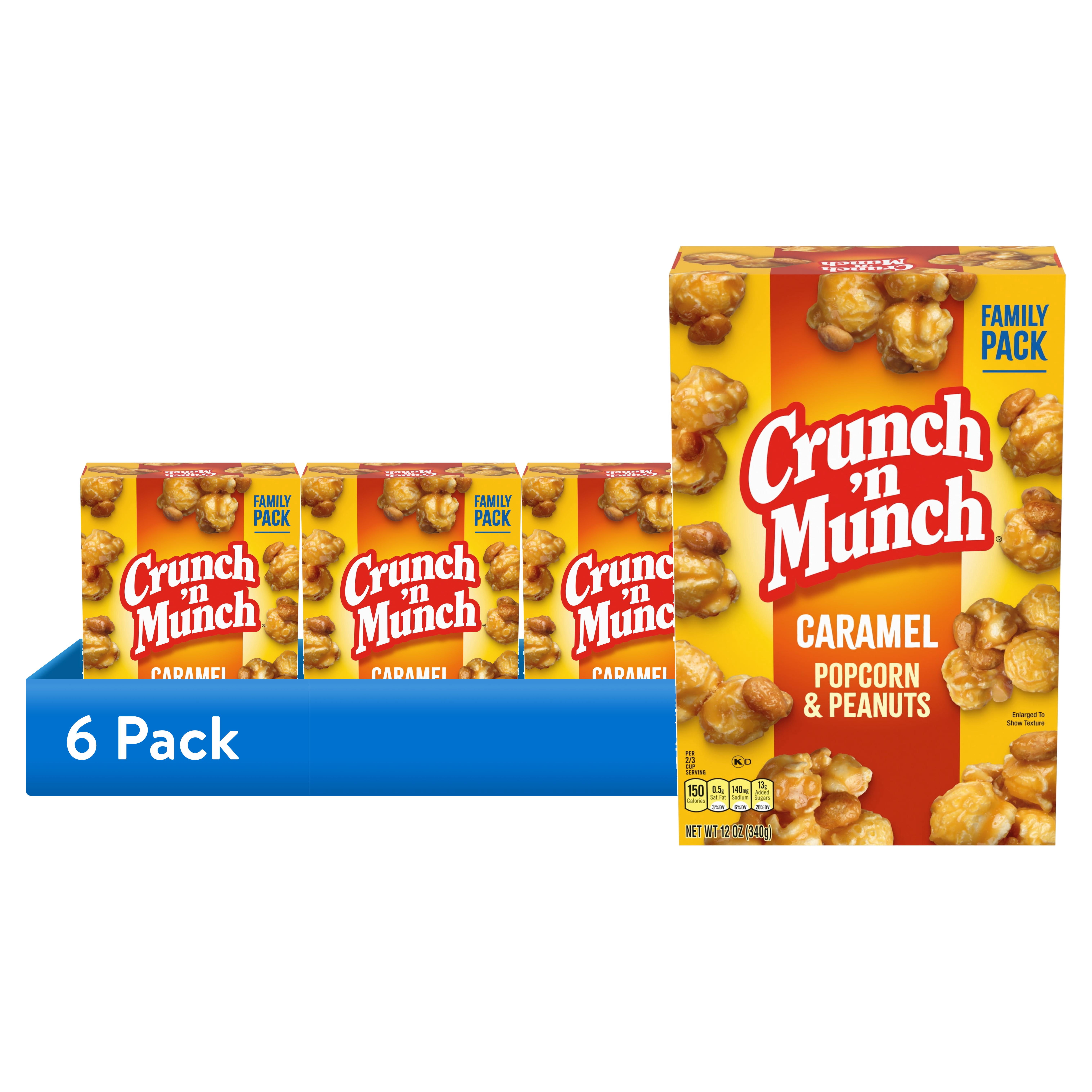 (6 pack) CRUNCH 'N MUNCH Caramel Popcorn with Peanuts, 12 oz.