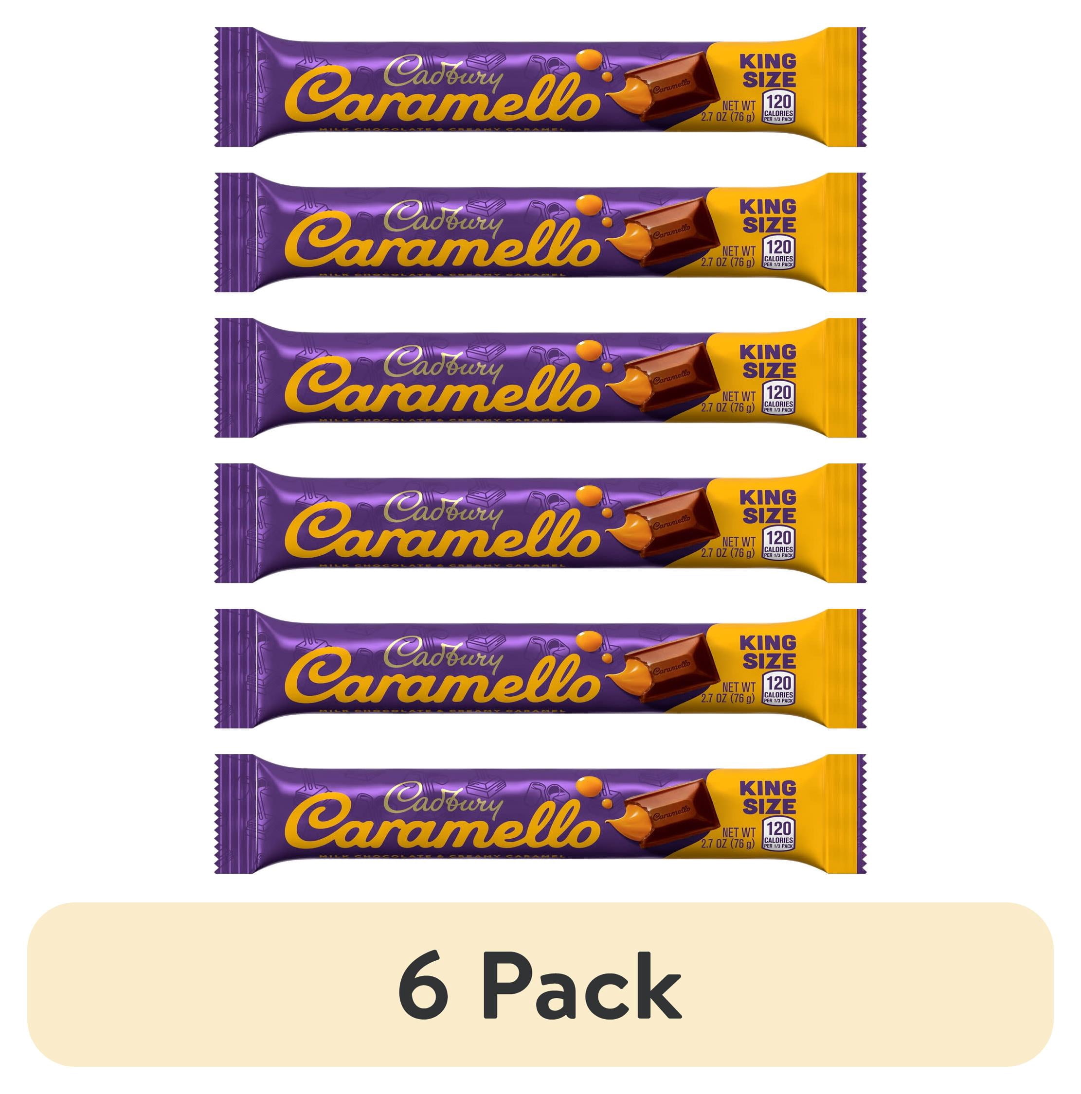 (6 pack) Cadbury Caramello Milk Chocolate Caramel King Size Candy, Bar 2.7 oz