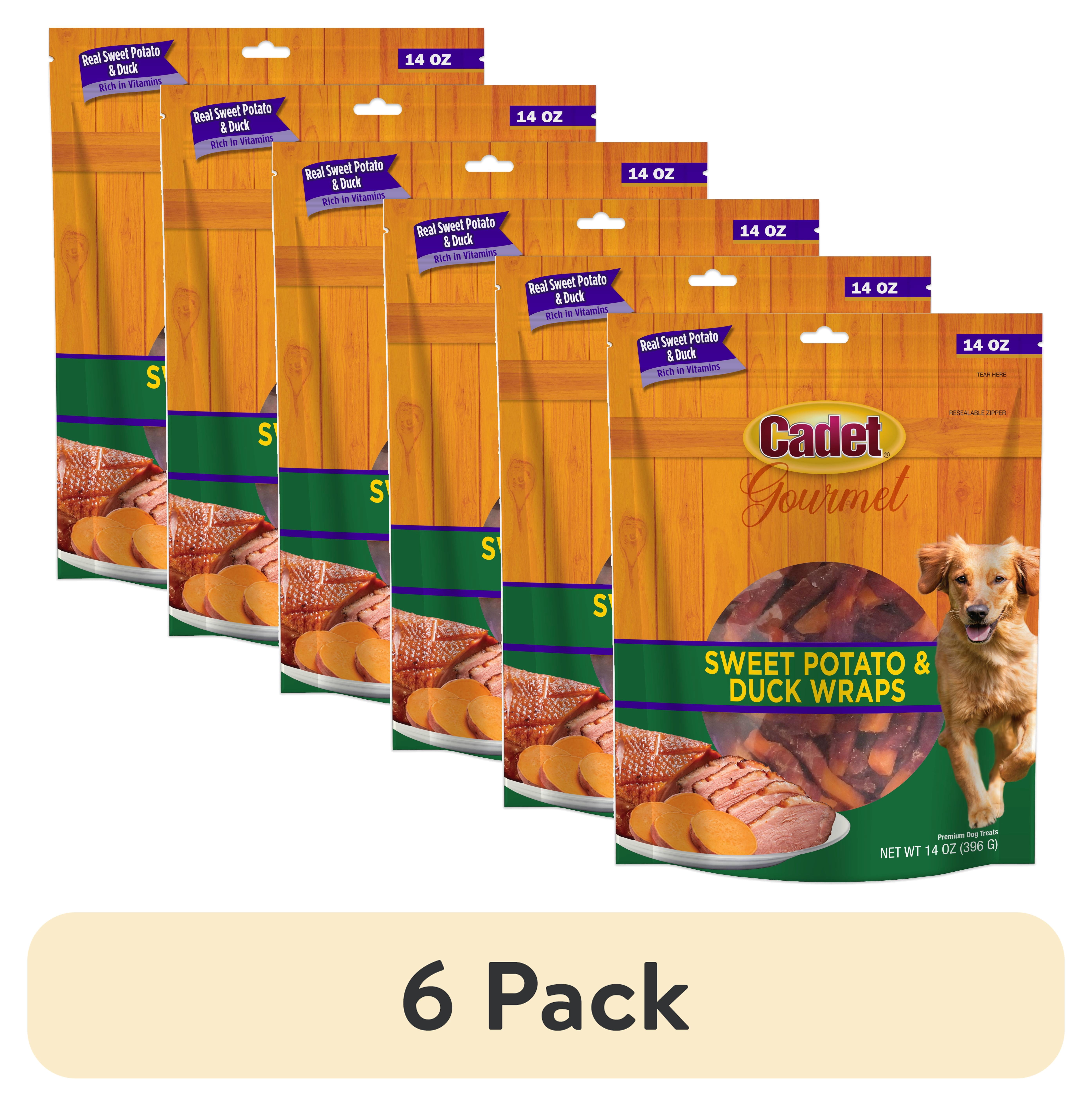 (6 pack) Cadet Gourmet Sweet Potato & Duck Wrapped Dog Chew Treats Wraps,  14oz