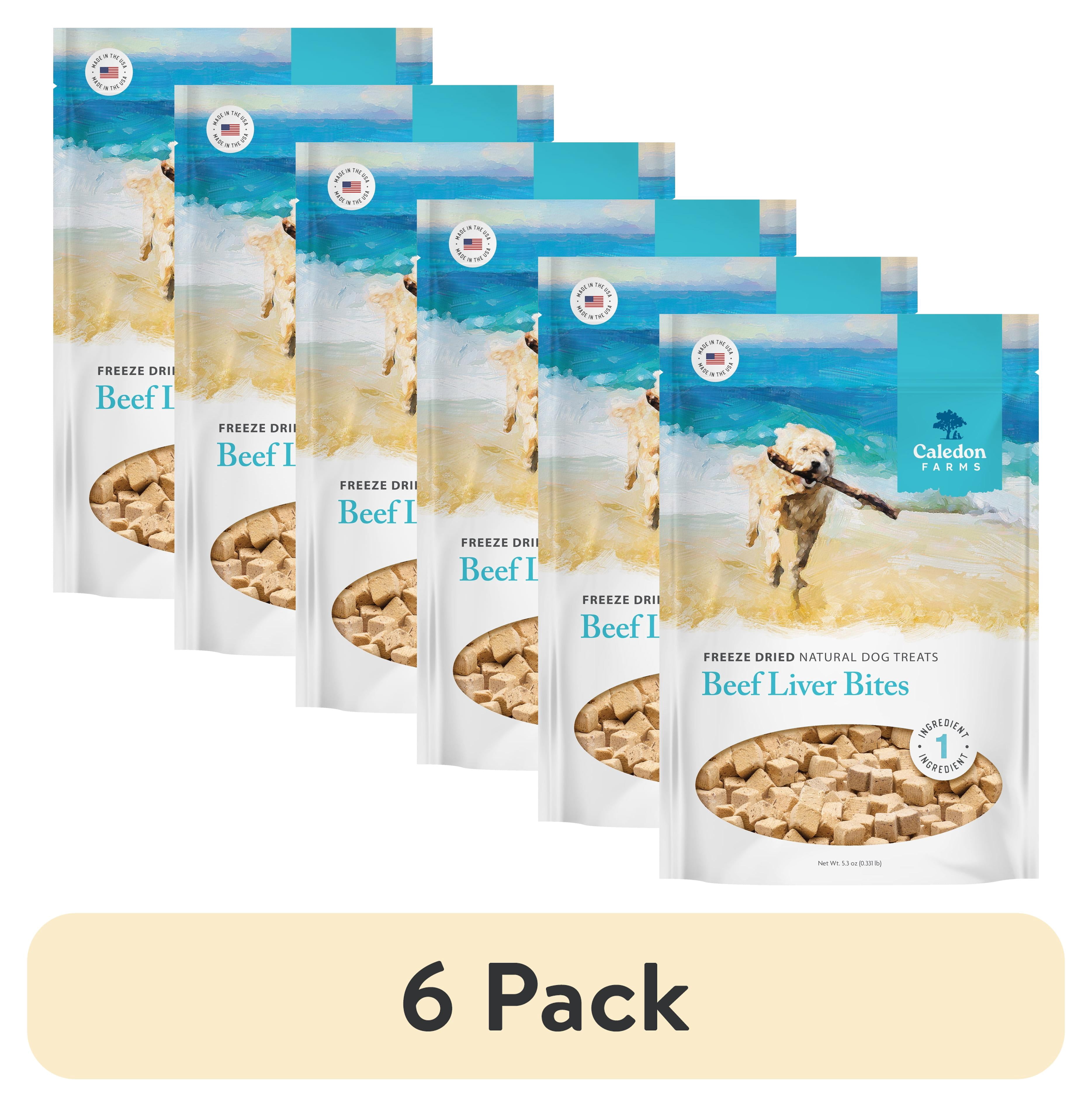 (6 pack) Caledon Farms Beef Liver Topper for Dogs, 5.3 oz Bag