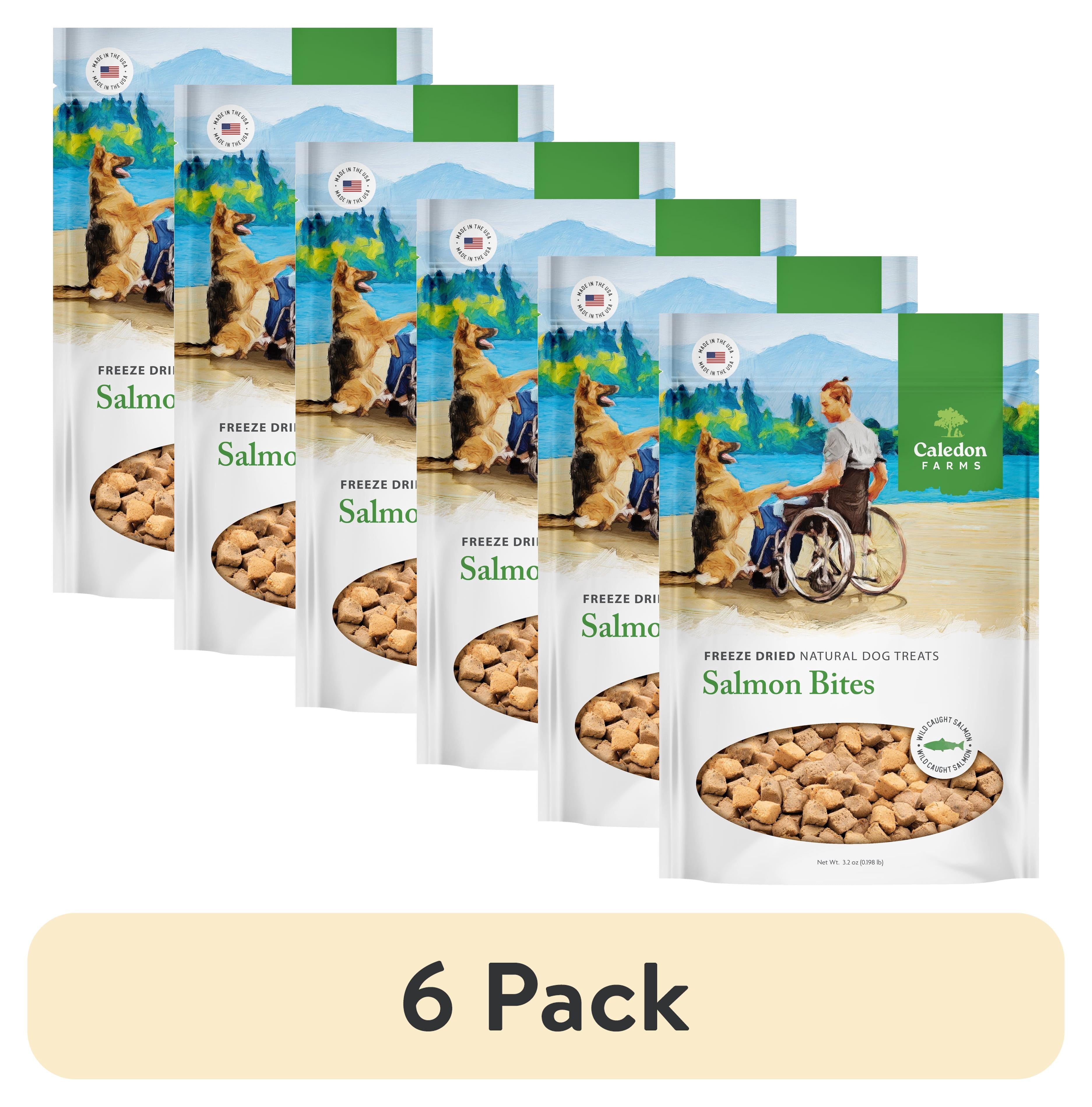 (6 pack) Caledon Farms Salmon Bites Dog Food Topper, 3.2 oz Bag