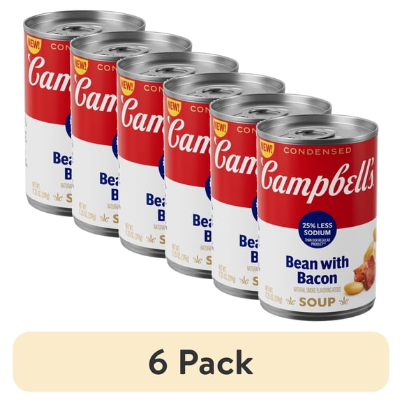 (6 pack) Campbells Bean with Bacon Soup 10.5 oz, Pack of 1