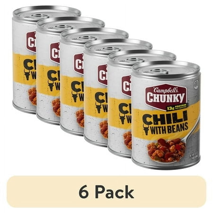 (6 pack) Campbell’s Chunky Chili with Beans, 16.5 oz Can