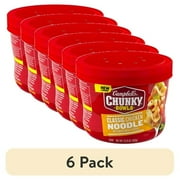 (6 pack) Campbell’s Chunky Soup, Classic Chicken Noodle Soup, 15.25 oz Microwavable Bowl