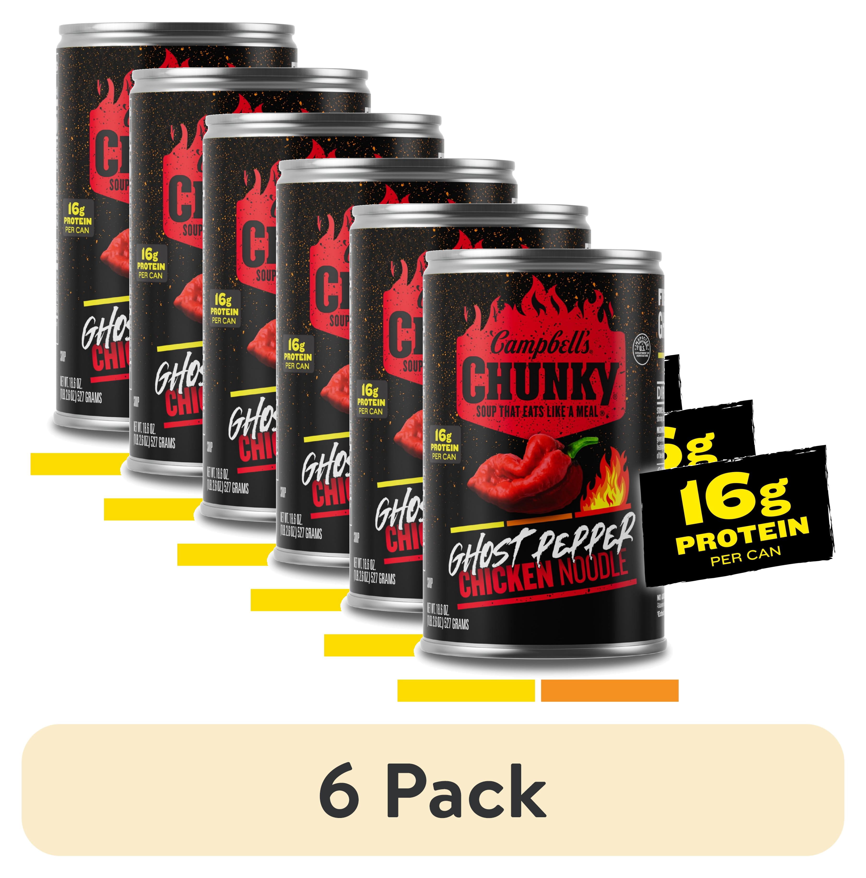 (6 pack) Campbell's Chunky Ghost Pepper Chicken Noodle Soup, 18.6 oz Can