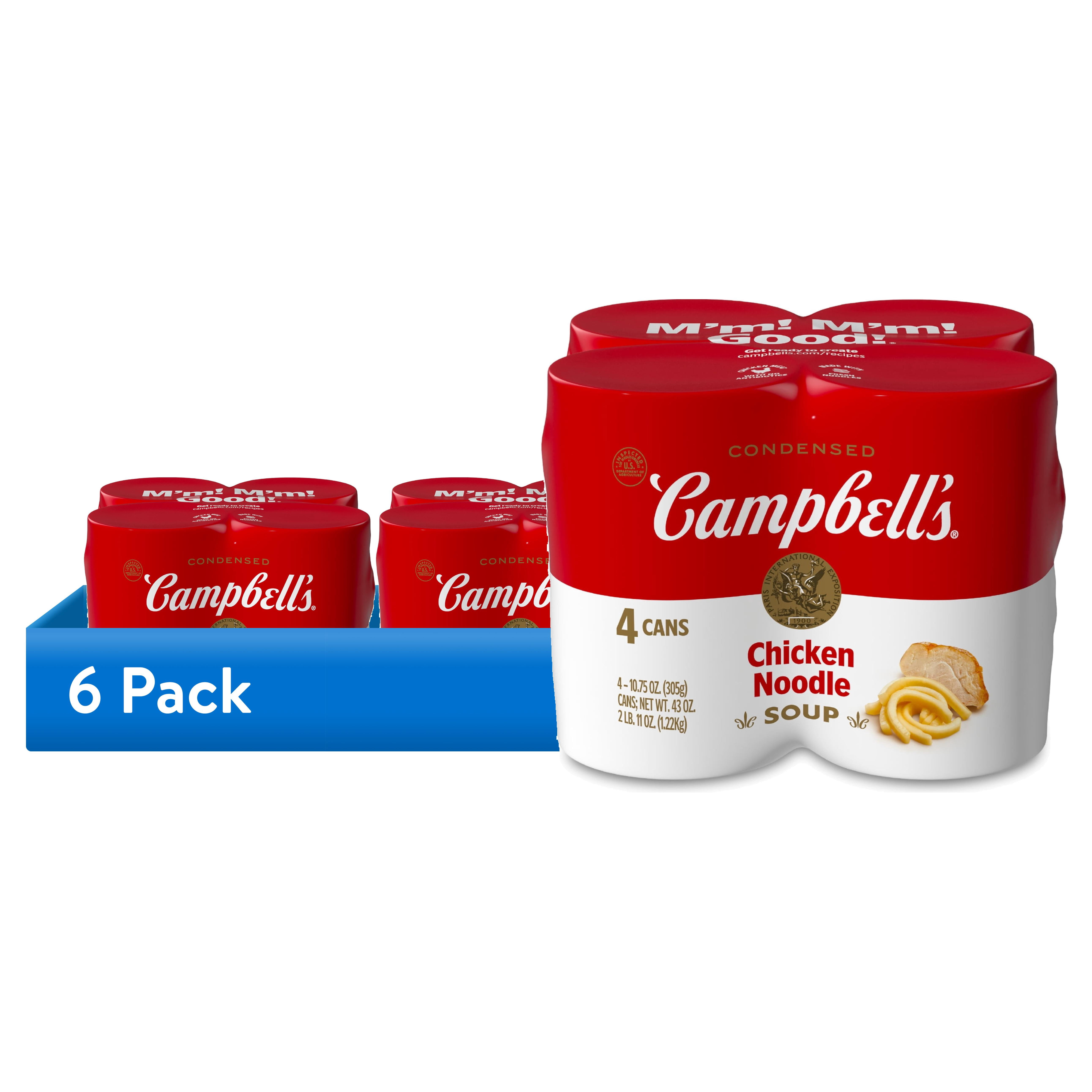 6 pack) Campbell's Condensed Chicken Noodle Soup, 10.75 oz Can (4