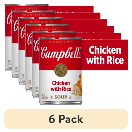(6 pack) Campbell's Condensed Chicken and Rice Soup, 10.5 oz Can