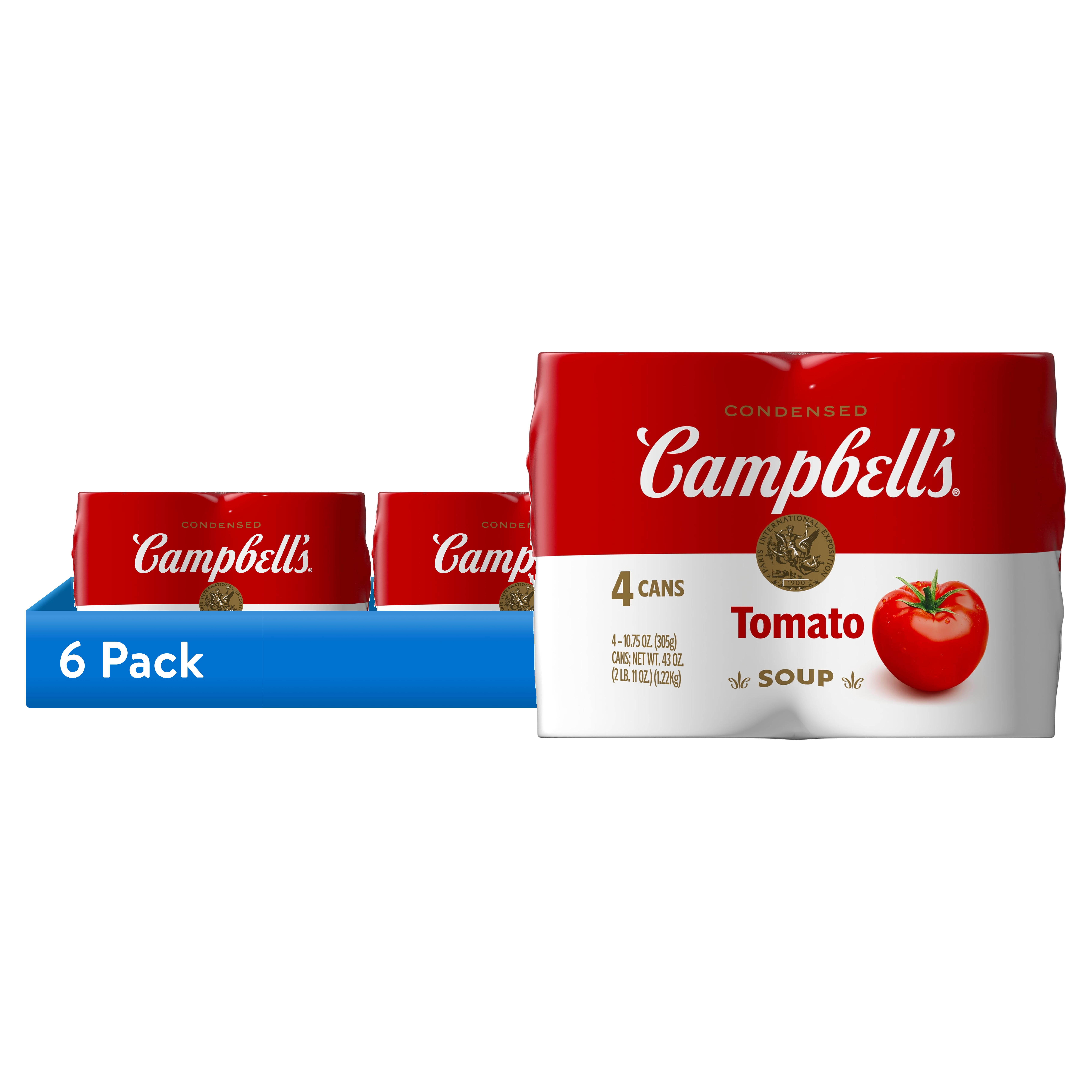 (6 pack) Campbell's Condensed Tomato Soup, 10.75 oz Can, 24 Count (6 Packs of 4)