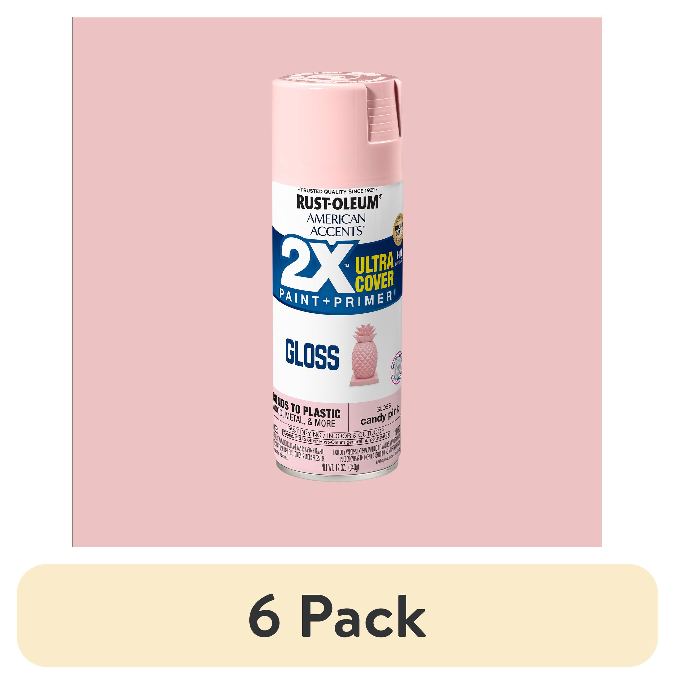 6 pack) Candy Pink, Rust-Oleum American Accents 2X Ultra Cover