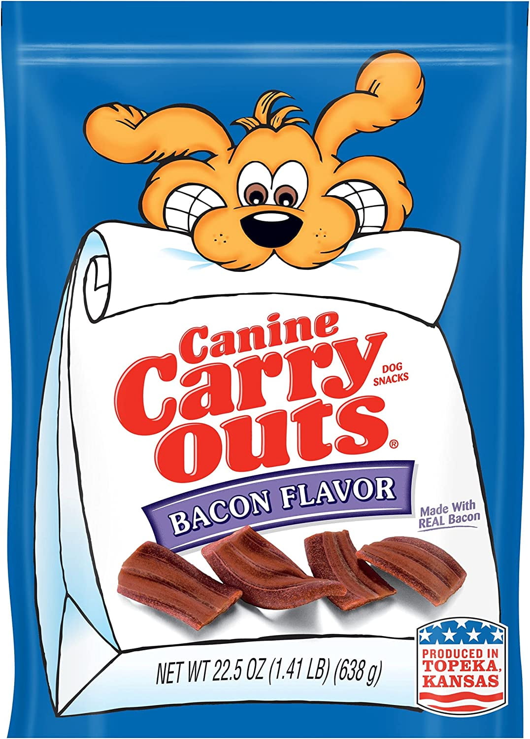 (6 pack) Canine Carry Outs Bacon Flavor Dog Treats, 22.5 oz Bag