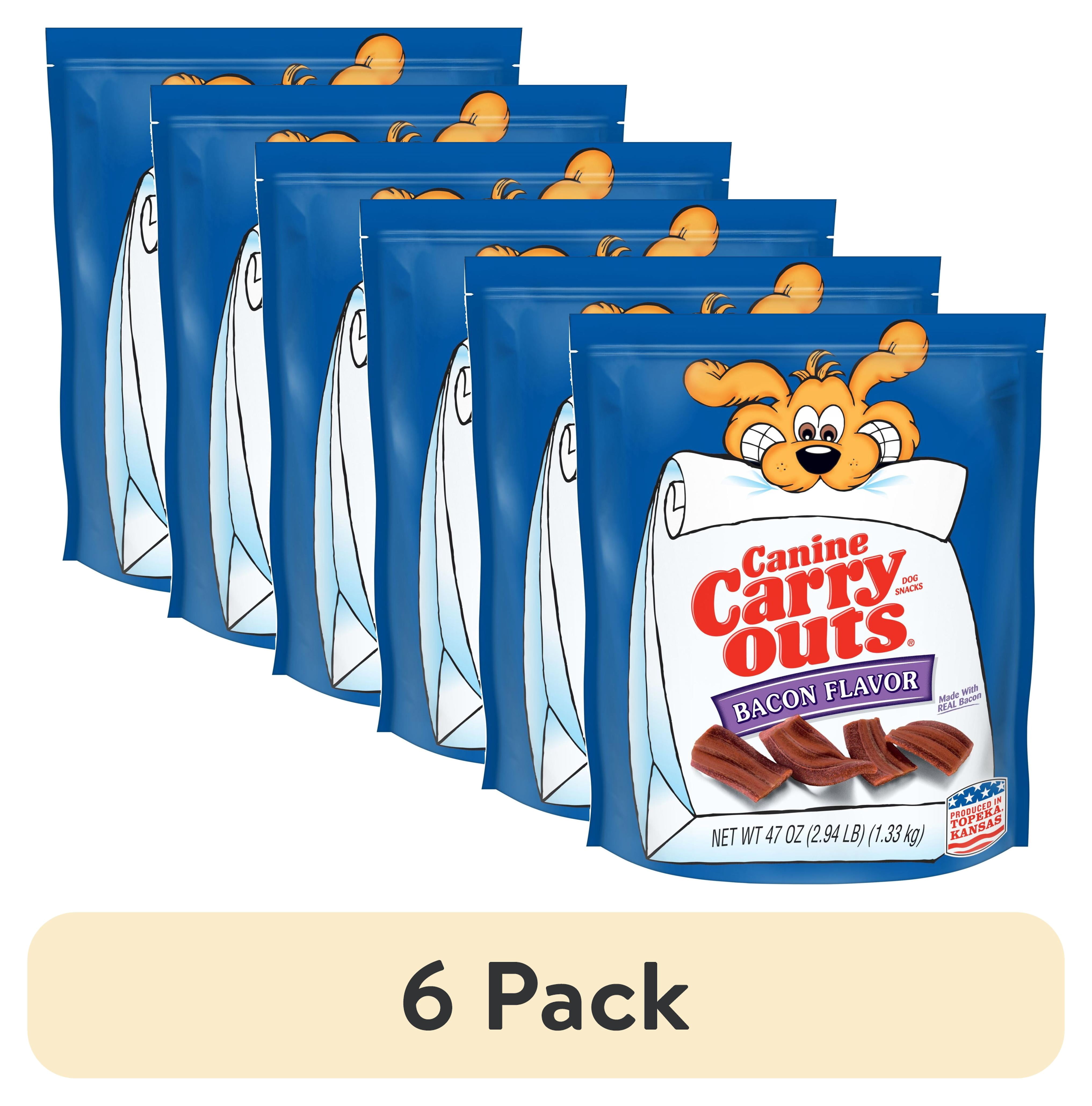 (6 pack) Canine Carry Outs Bacon Flavor Dog Treats, 47oz Bag
