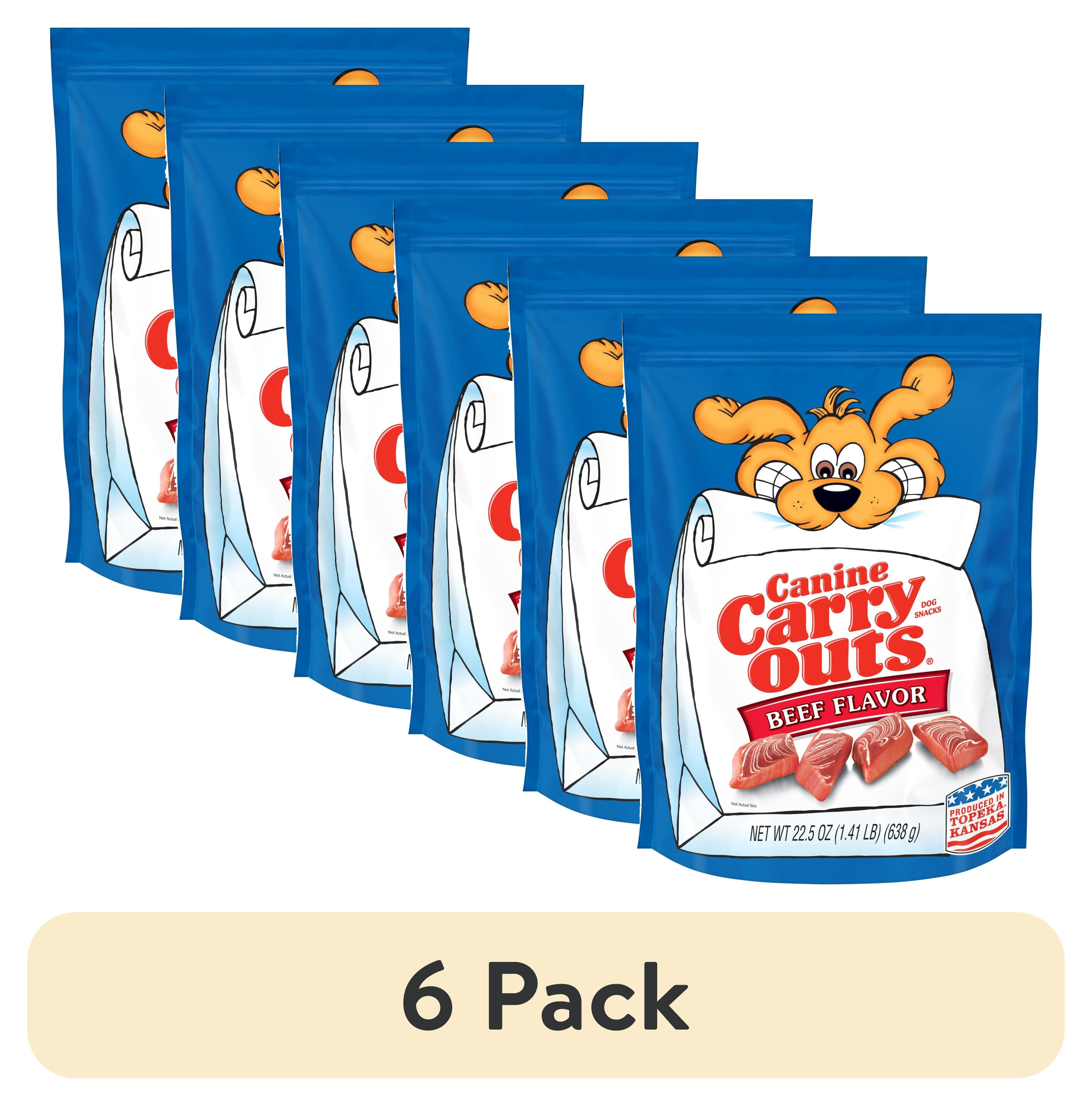 (6 pack) Canine Carry Outs Beef Flavor Dog Treats, 22.5 oz Bag