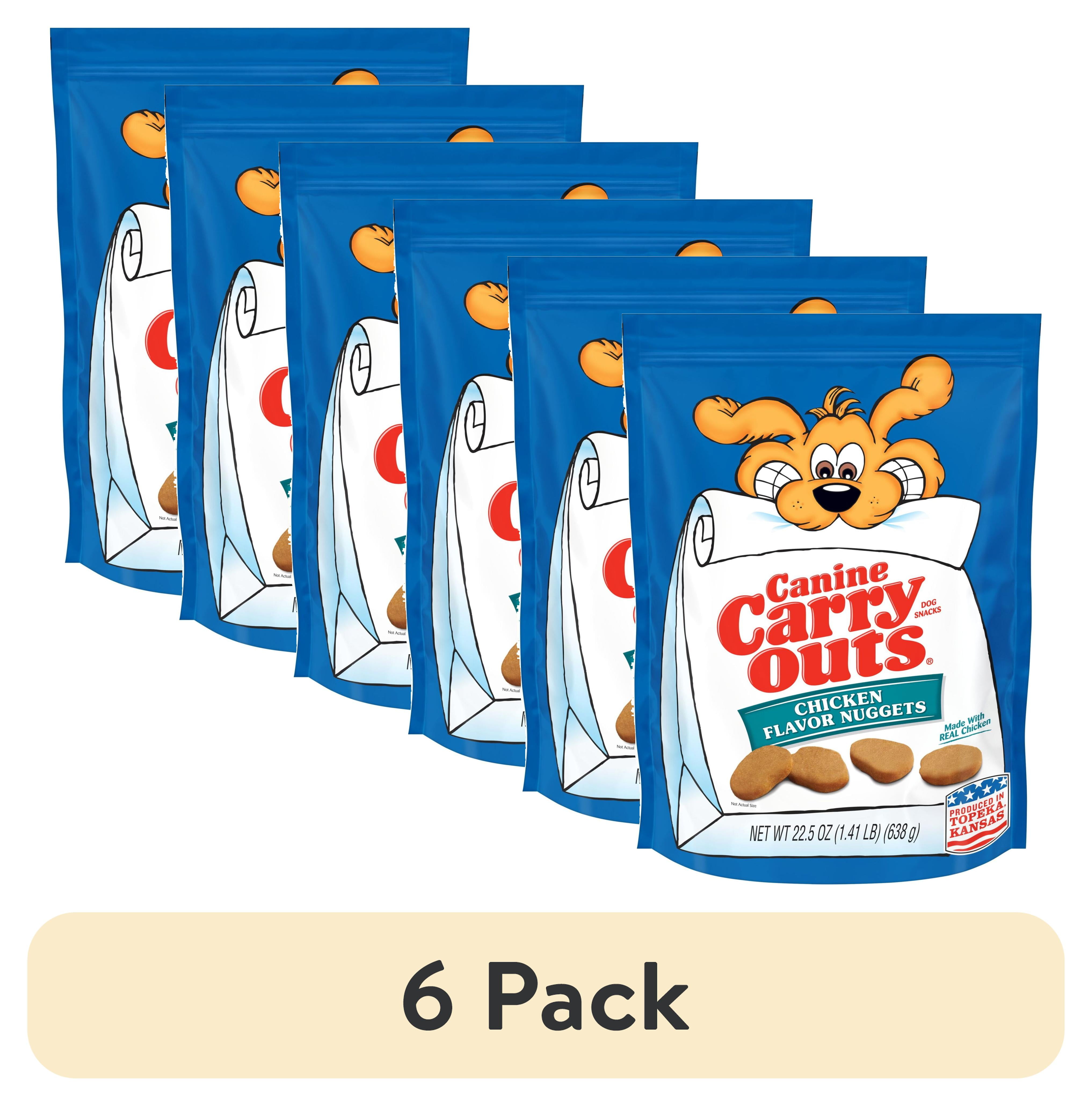 (6 pack) Canine Carry Outs Chicken Flavor Nuggets Dog Snacks, 22.5 oz