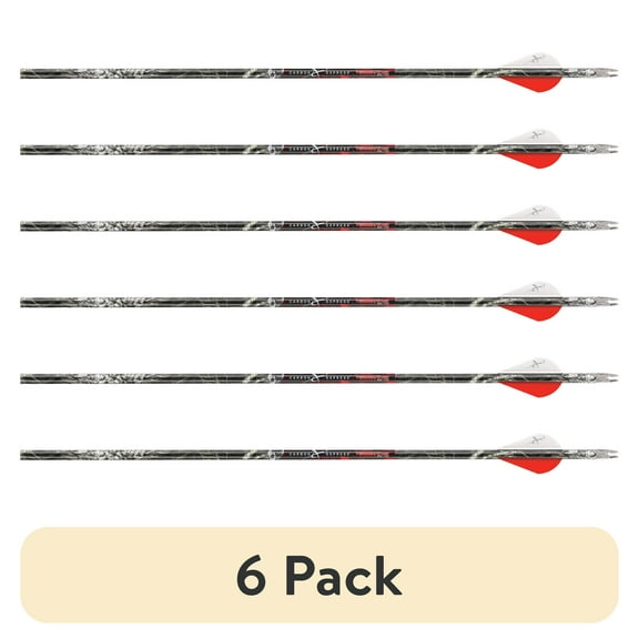 (6 pack) Carbon Express Terminator Hunter 55-70 lb Draw Arrow, 30", Black