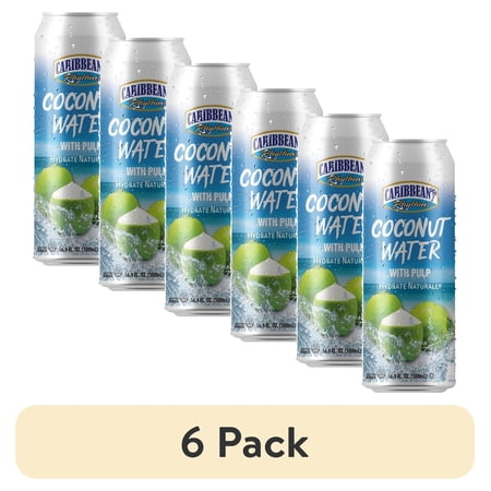 (6 pack) Caribbean Rhythms Coconut Water with Pulp, 10.5 oz