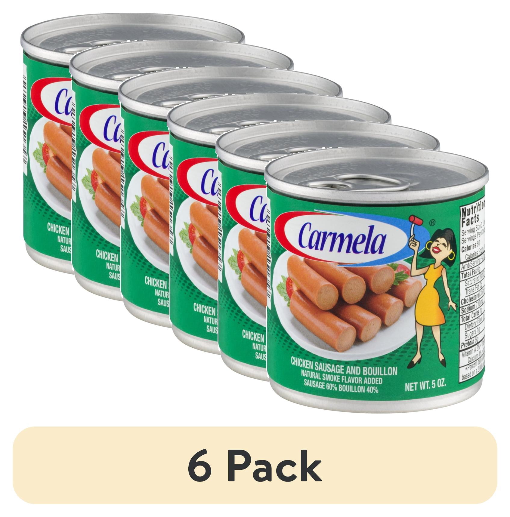 6 pack) Carmela Chicken Sausage and Bouillion, Natural Smoke