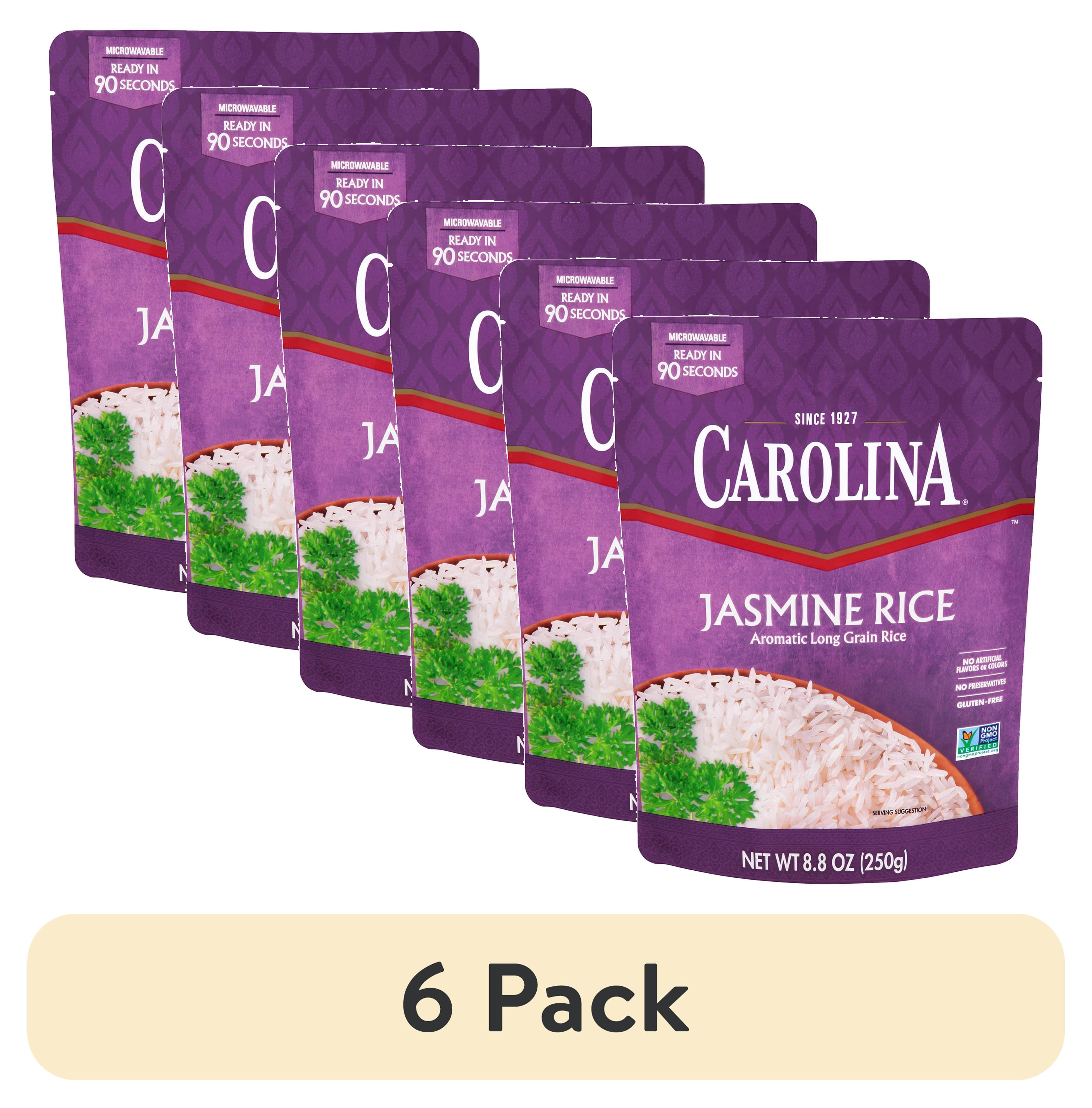 (6 pack) Carolina Ready-to-Eat White Jasmine Rice, Microwaveable Rice, Gluten Free, 8.8 oz Pouch