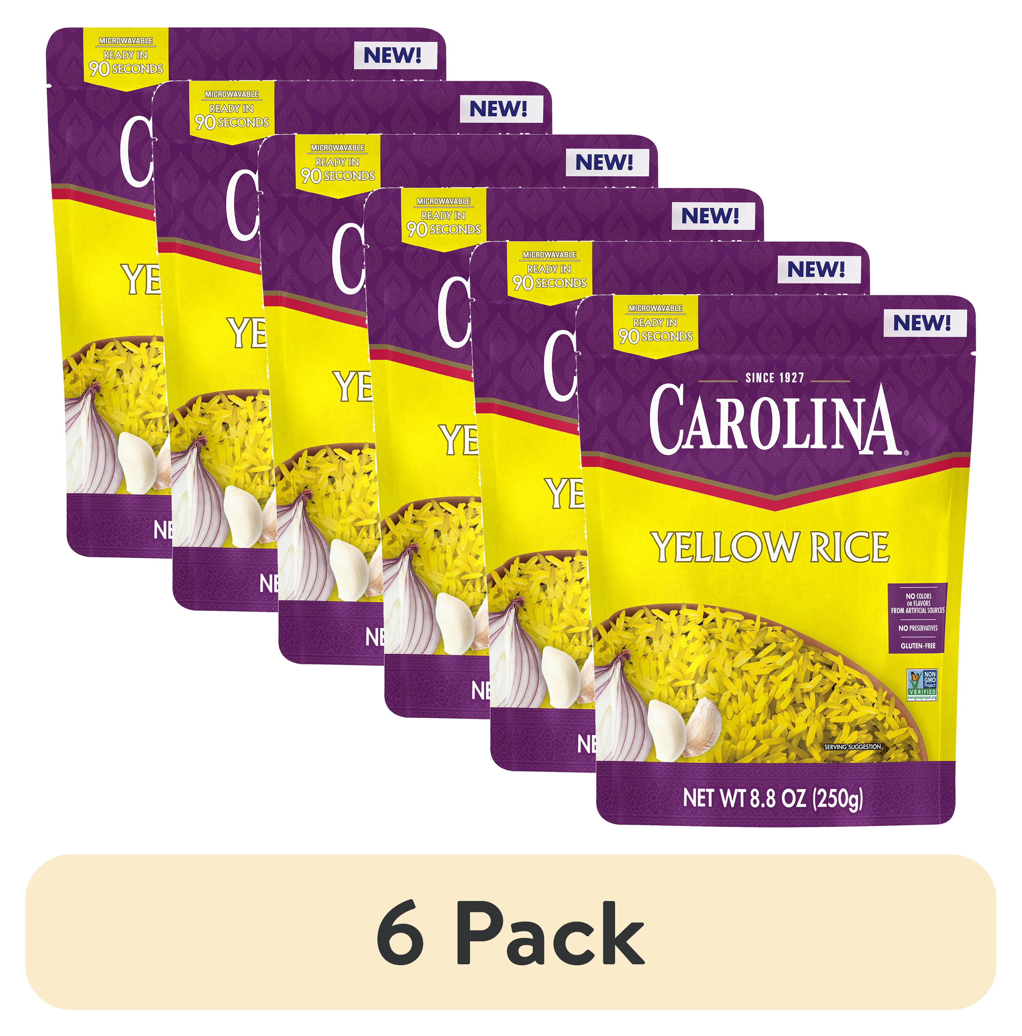 (6 pack) Carolina Ready-to-Eat Yellow Microwavable Rice, Gluten Free, 8.8 oz Pouch