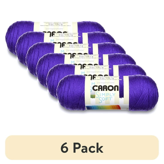 (6 pack) Caron® Simply Soft™ #4 Worsted (Medium) Acrylic Yarn, Iris 6oz/170.1g 315 Yards
