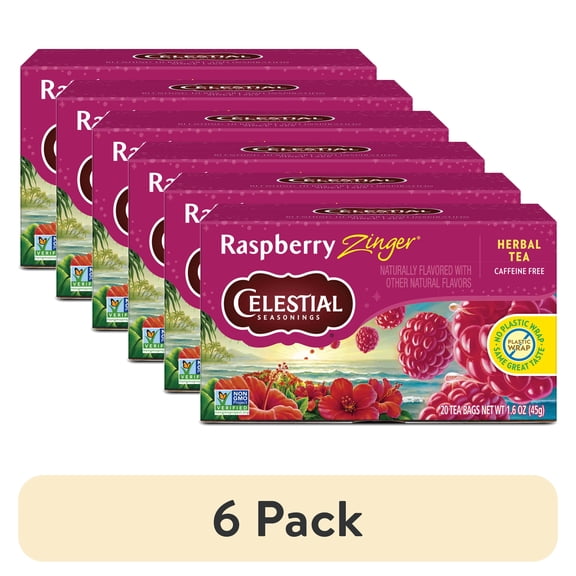 (6 pack) Celestial Seasonings Raspberry Zinger Herbal Tea