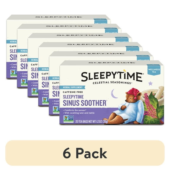 (6 pack) Celestial Seasonings Sleepytime Wellness Sinus Soother Herbal Tea Bags (20 Count)