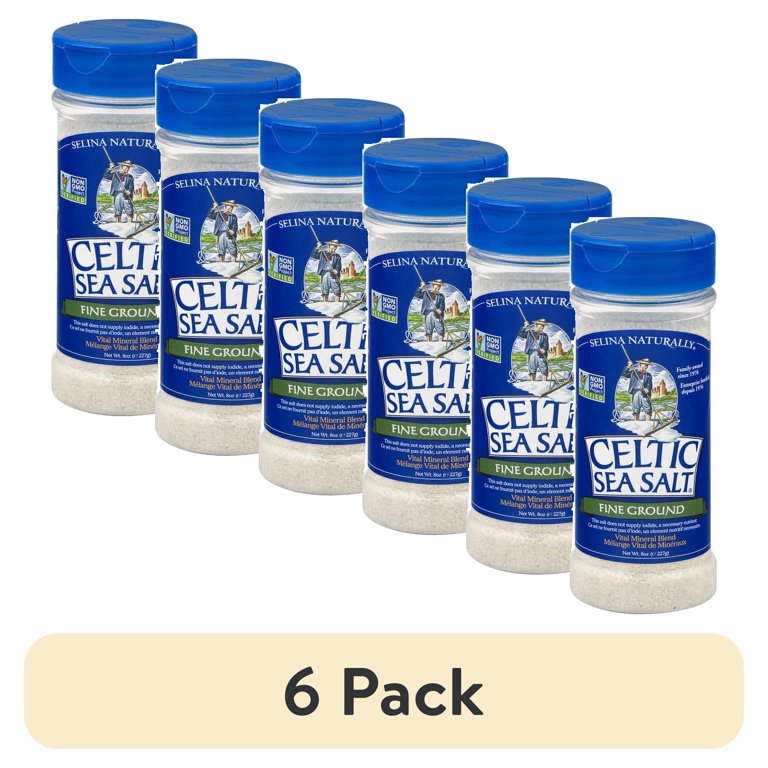 6 pack) Celtic Sea Salt Fine Ground Kosher Certified Sea Salt