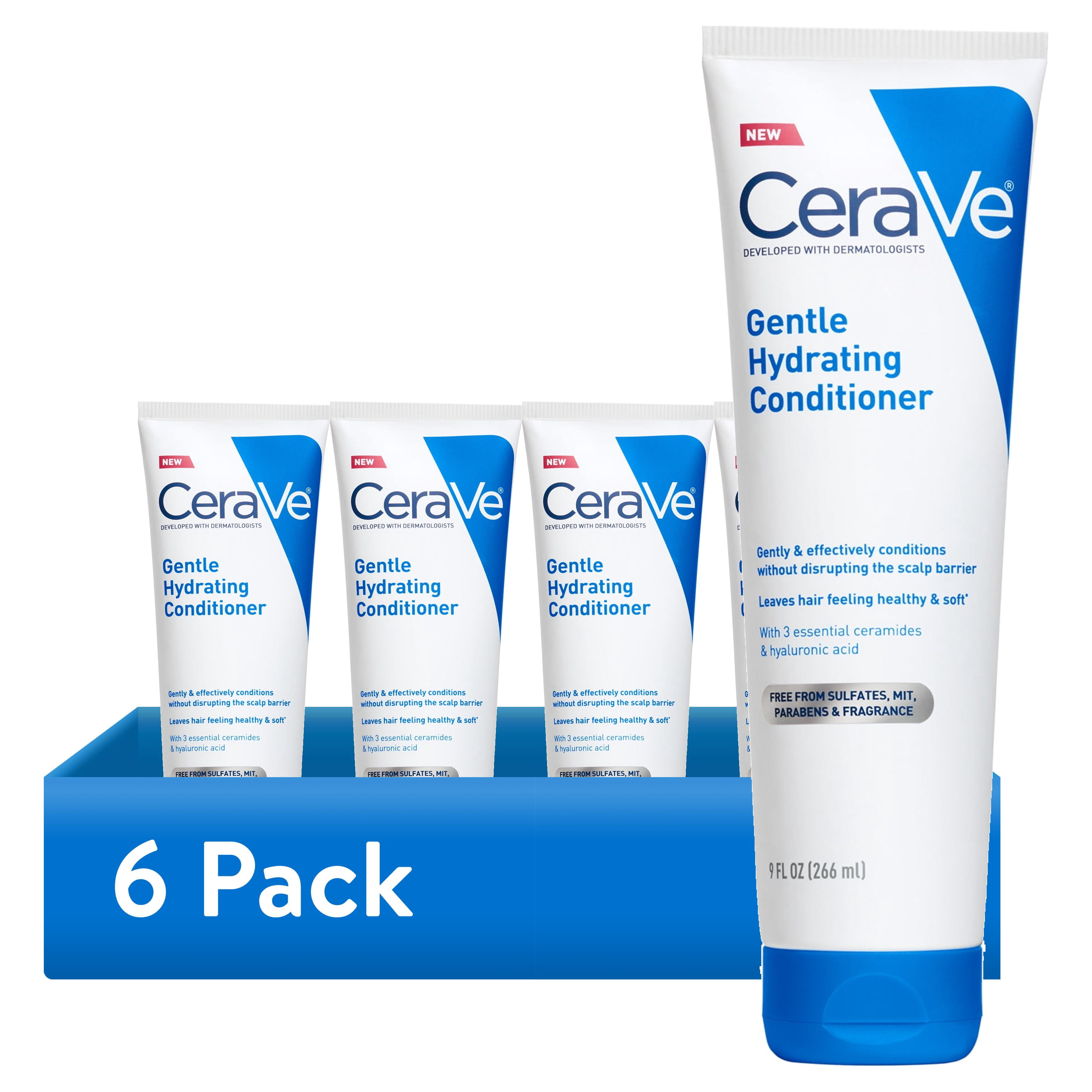 (6 pack) CeraVe Gentle Hydrating Conditioner for Normal to Dry Scalp & Hair 9 fl oz