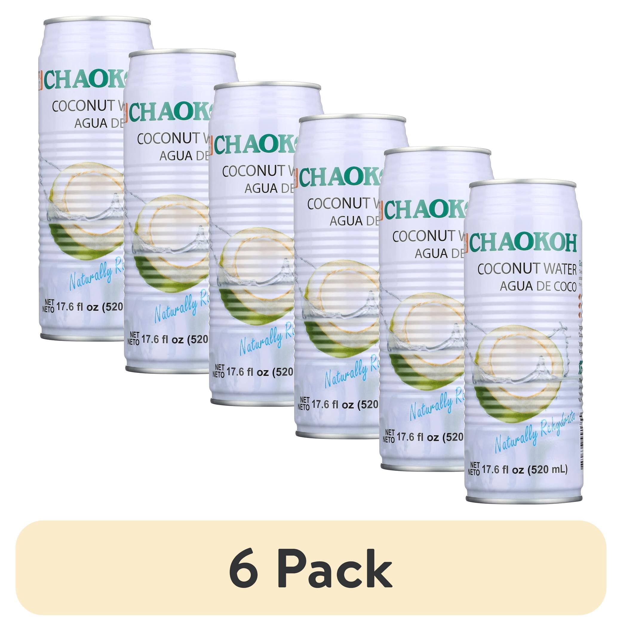 6 pack) Chaokoh Coconut Water, 17.6 fl oz Can - Walmart.com
